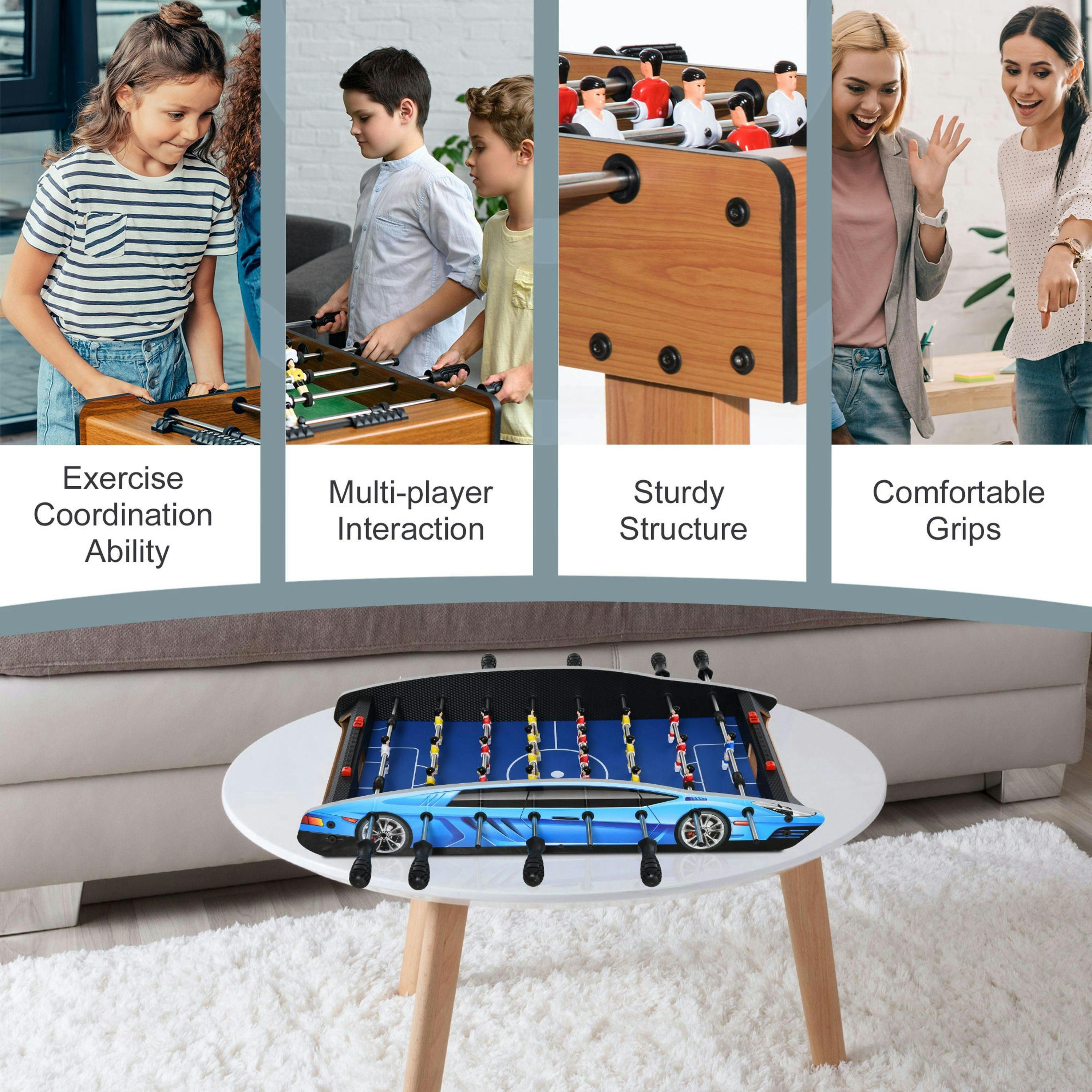 HOMCOM 2ft Foosball Table Arcades Competition Sized for Teen, Adult, Indoor , view 5 of 5