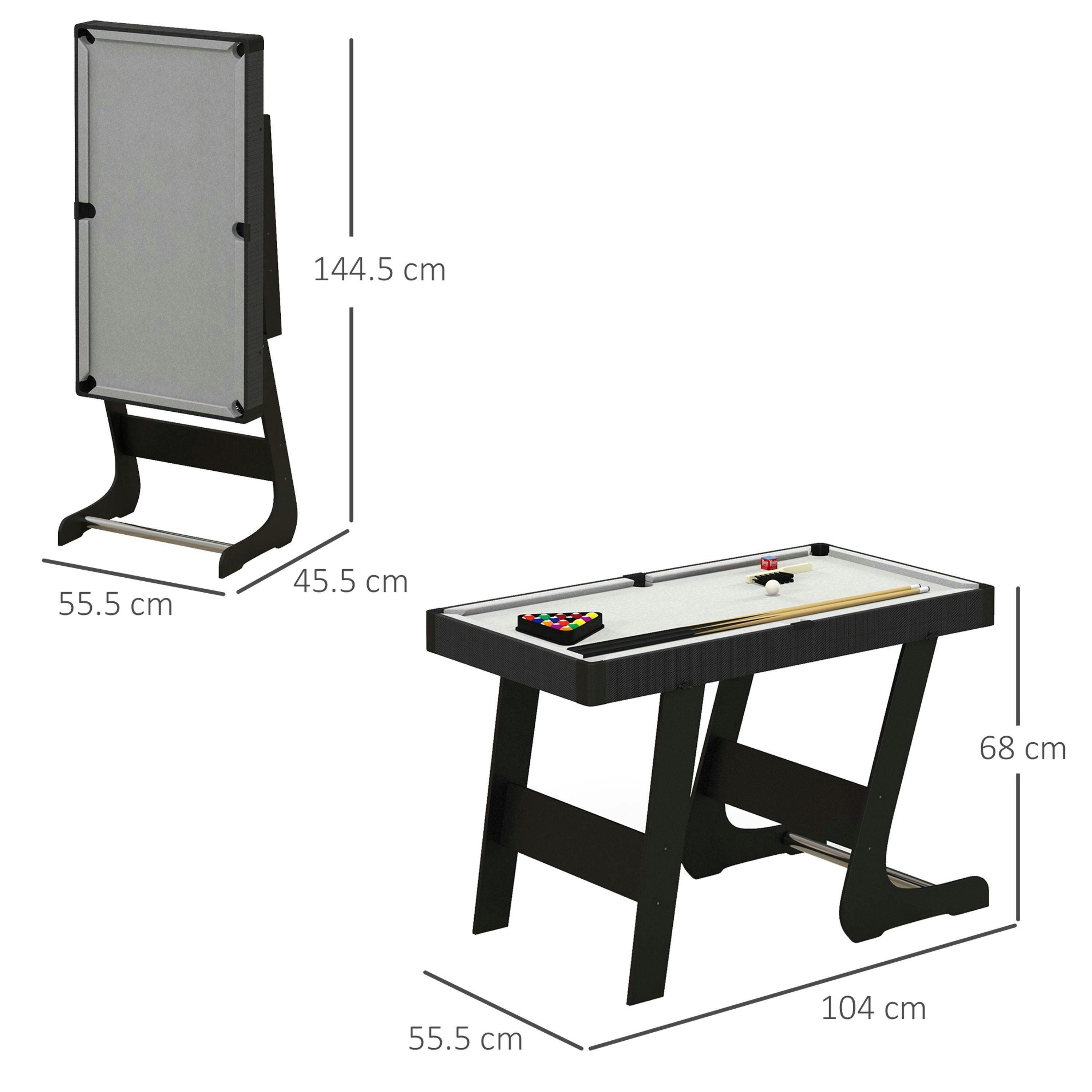 SPORTNOW 3.5ft Folding Pool Table Set with Cues, Balls, Chalk, Triangle, Brush , view 3 of 5