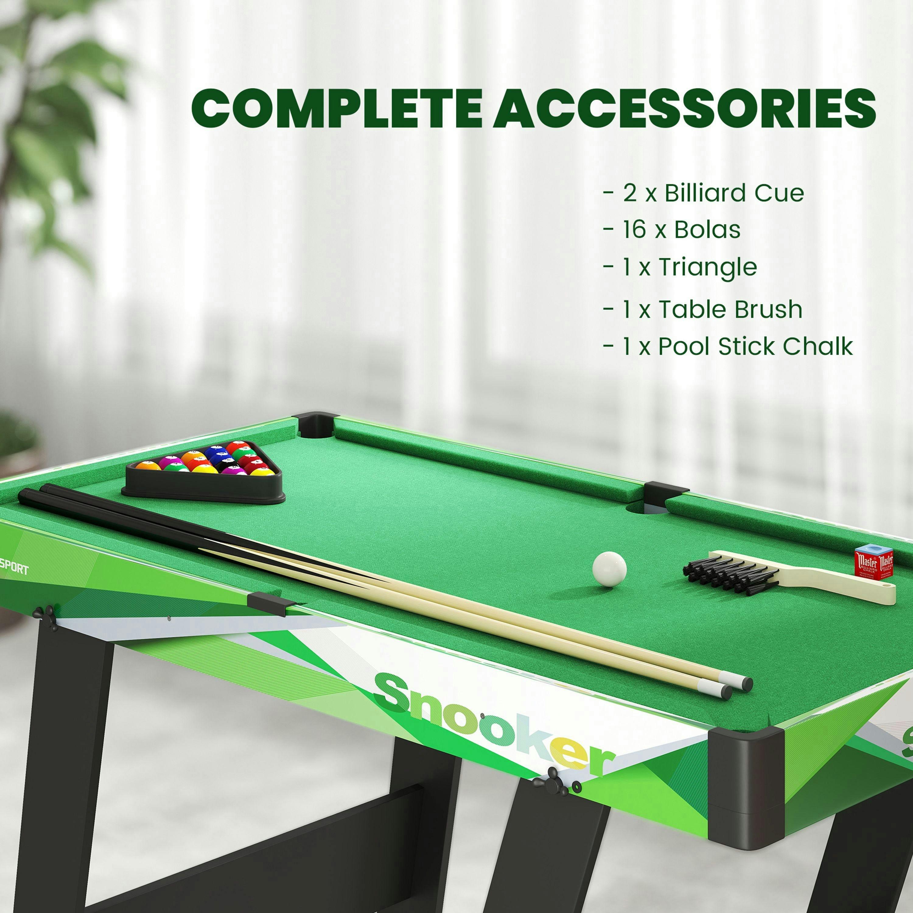 SPORTNOW 104cm Folding Pool Table with Cues, Balls, Chalk, Triangle, Brush , view 5 of 5