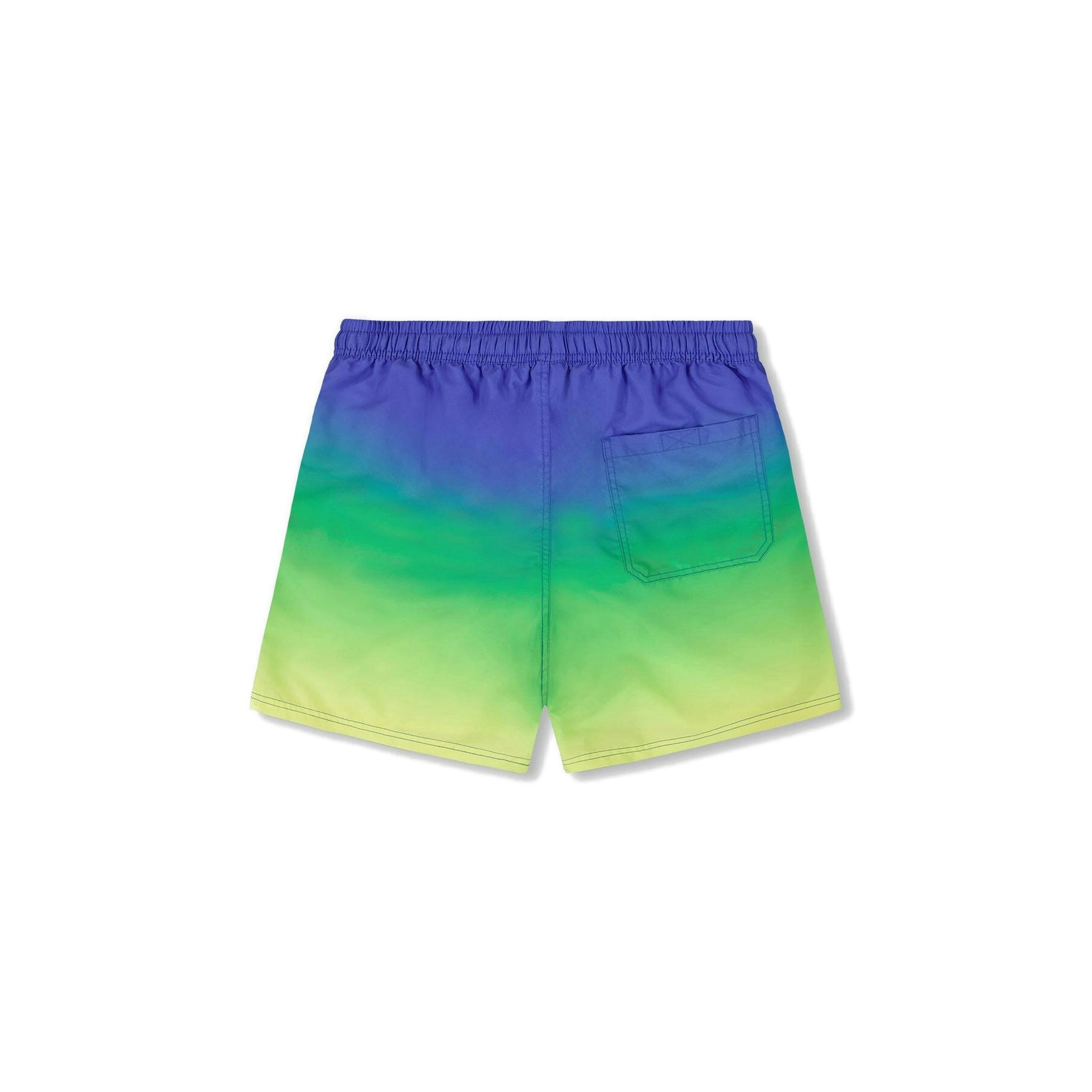 Men's Swim Trunks Blue, Green, And Lime Gradient , view 4 of 5