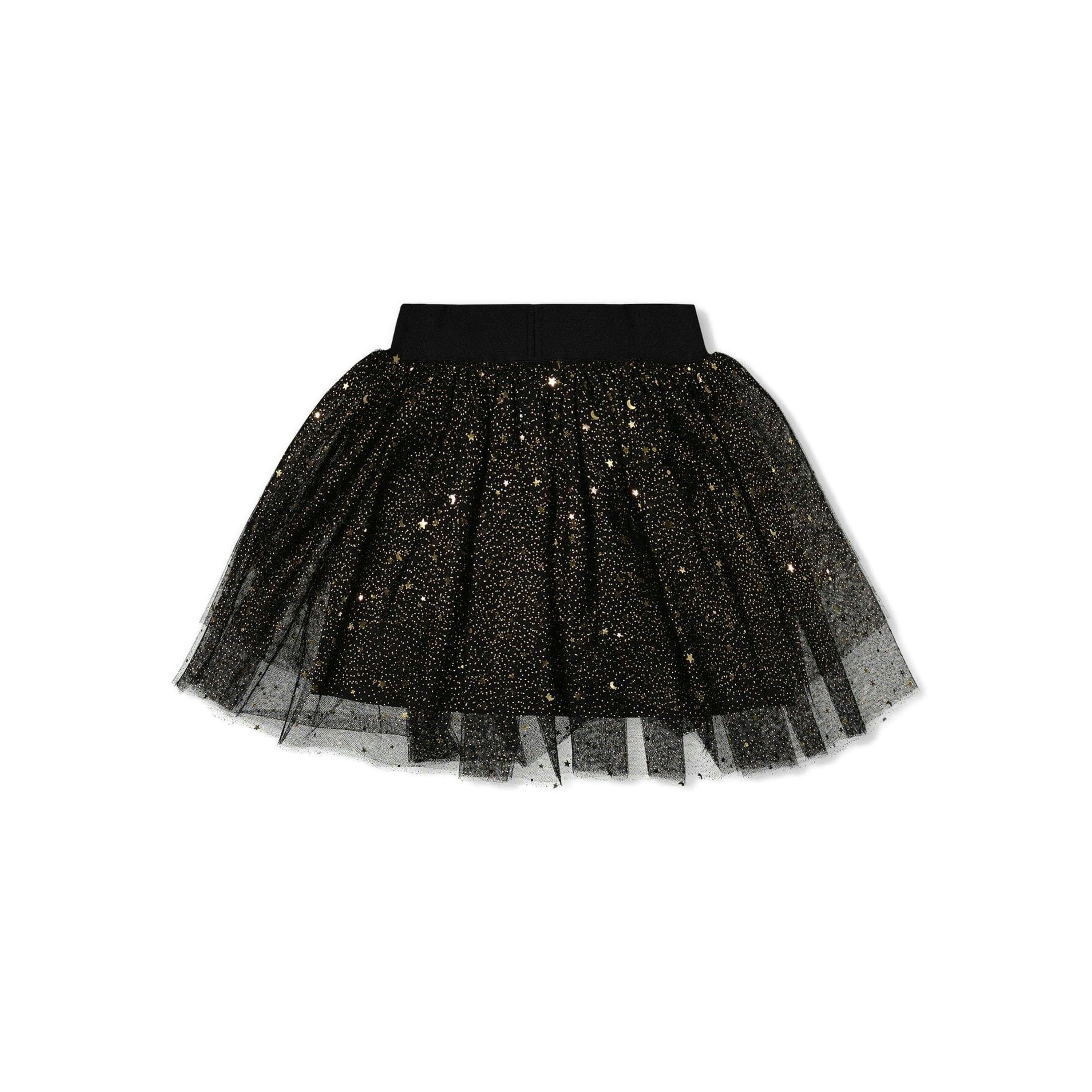 Multi Layer Glittering Mesh Skirt Black , view 2 of 4