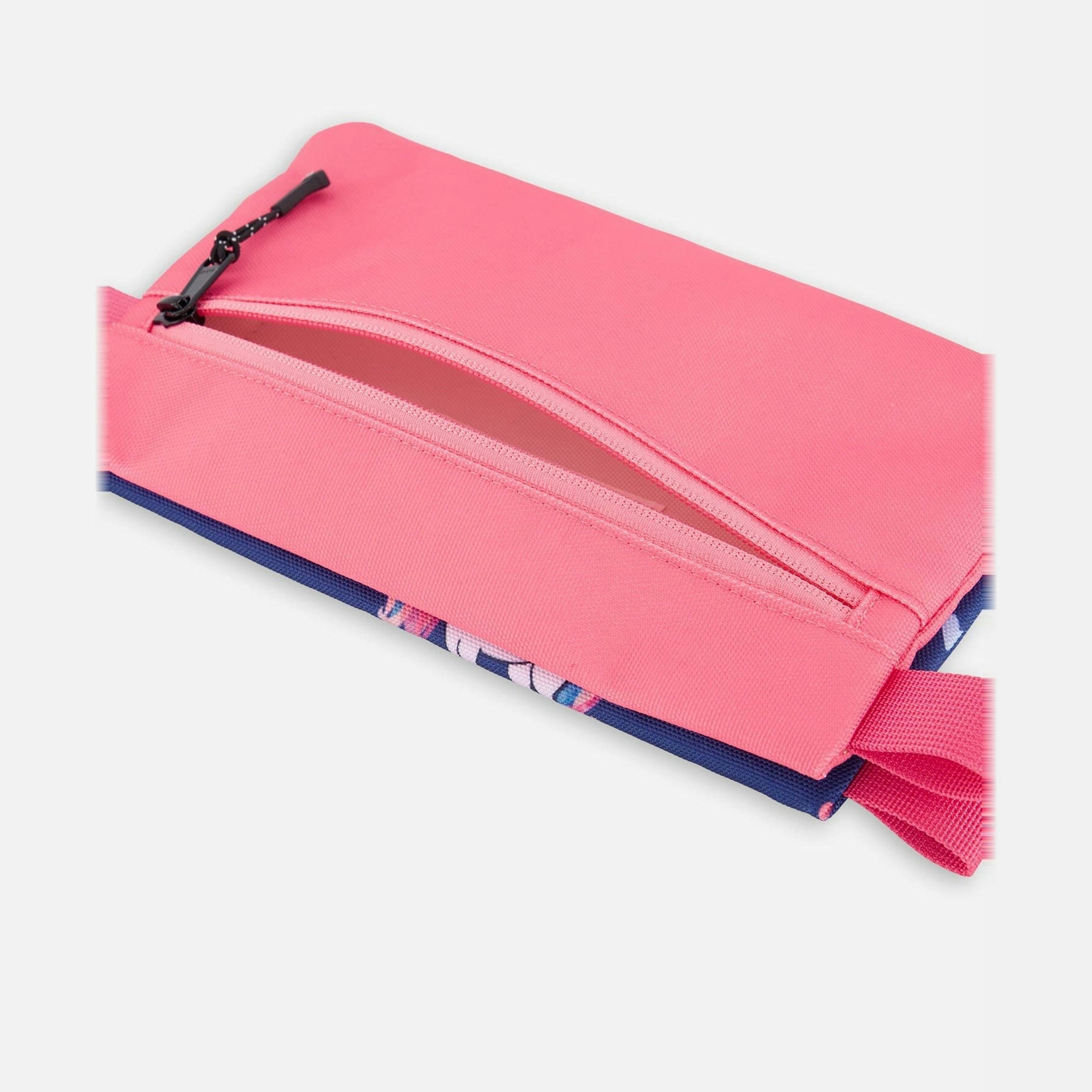 Double Pencil Case Navy Unicorn Print , view 3 of 5