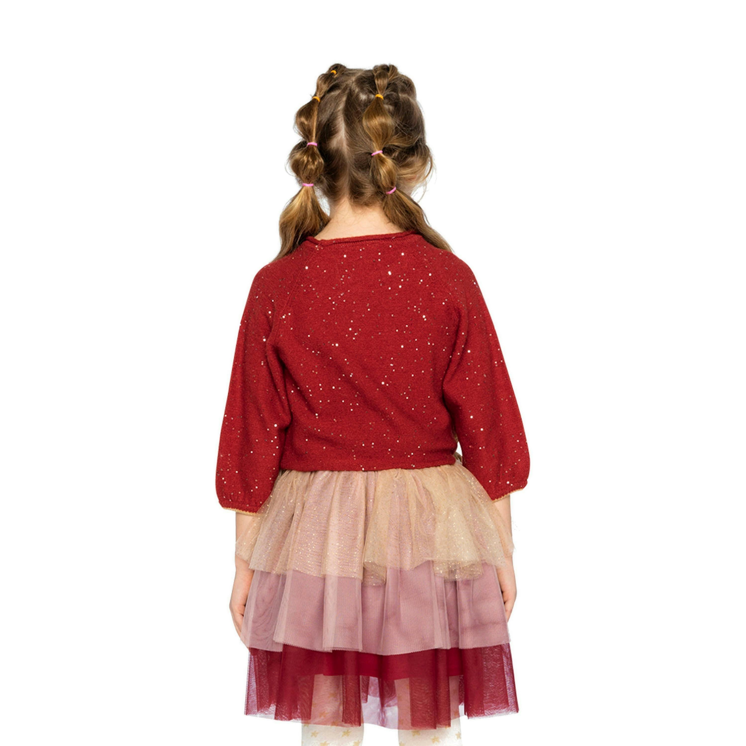 3/4 Sleeve Knitted Sweater Red , view 4 of 6