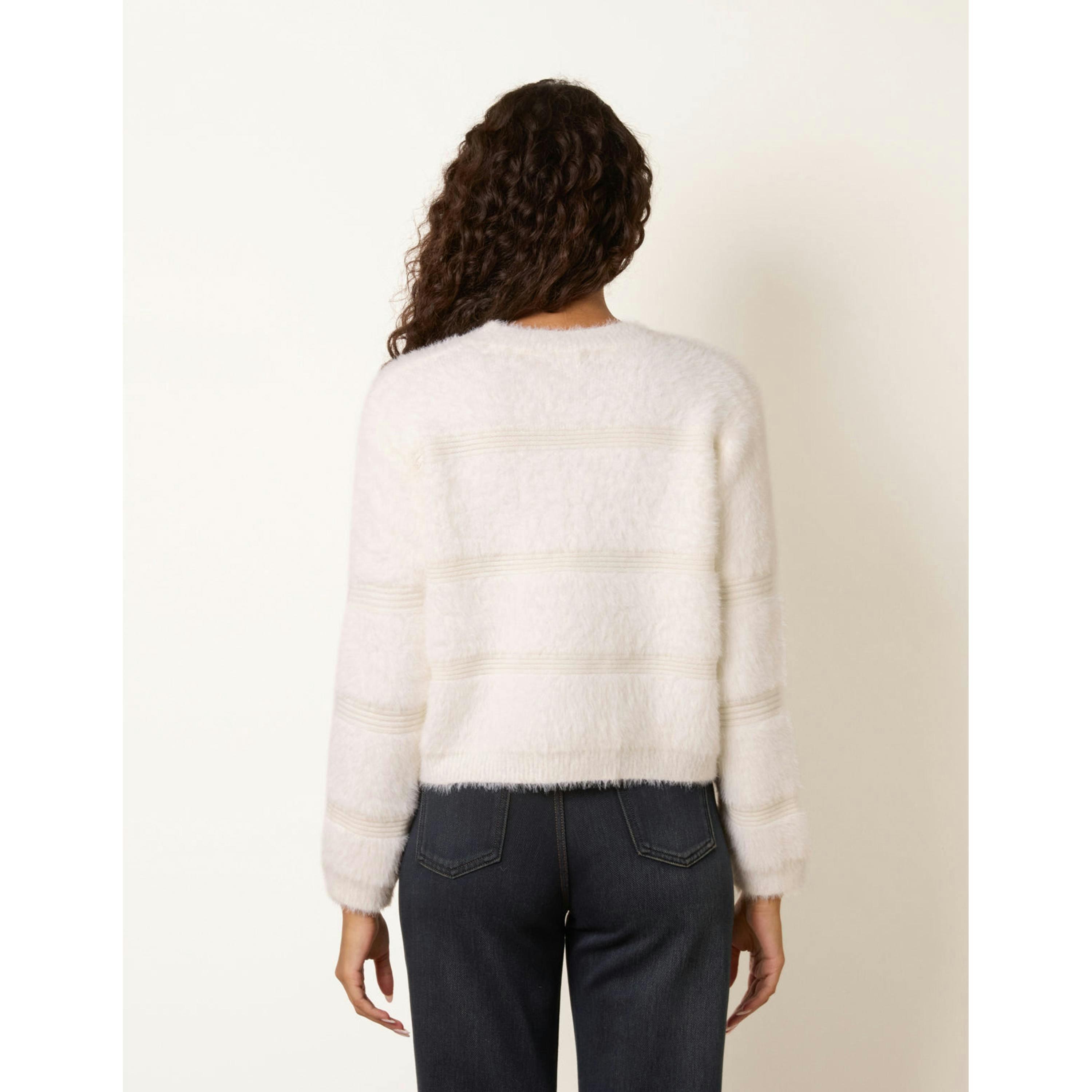 Blue Vanilla Soft Touch Button Cardigan  in Ivory , view 2 of 4