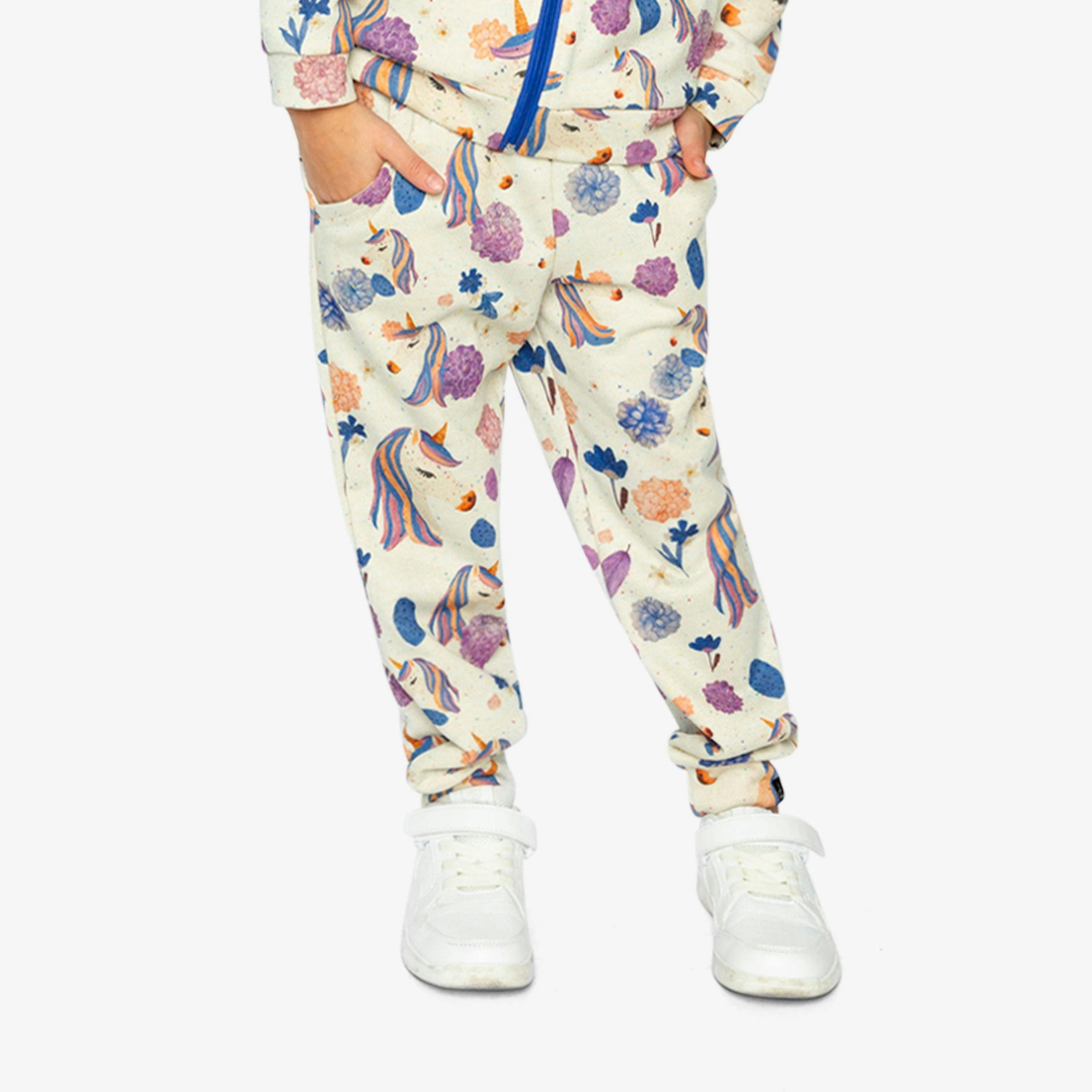 Sweatpants Beige Unicorn Print , view 2 of 6