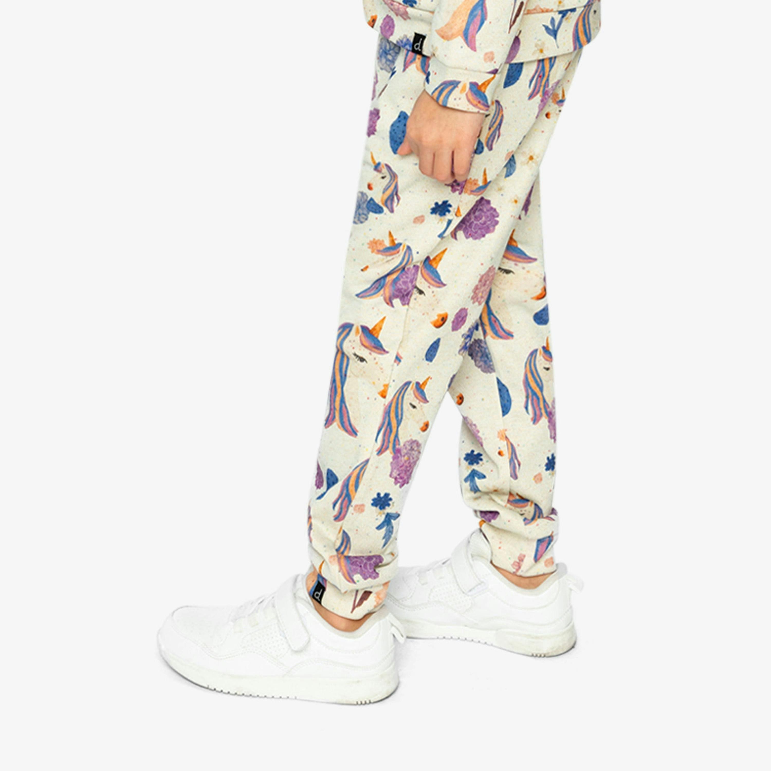 Sweatpants Beige Unicorn Print , view 3 of 6