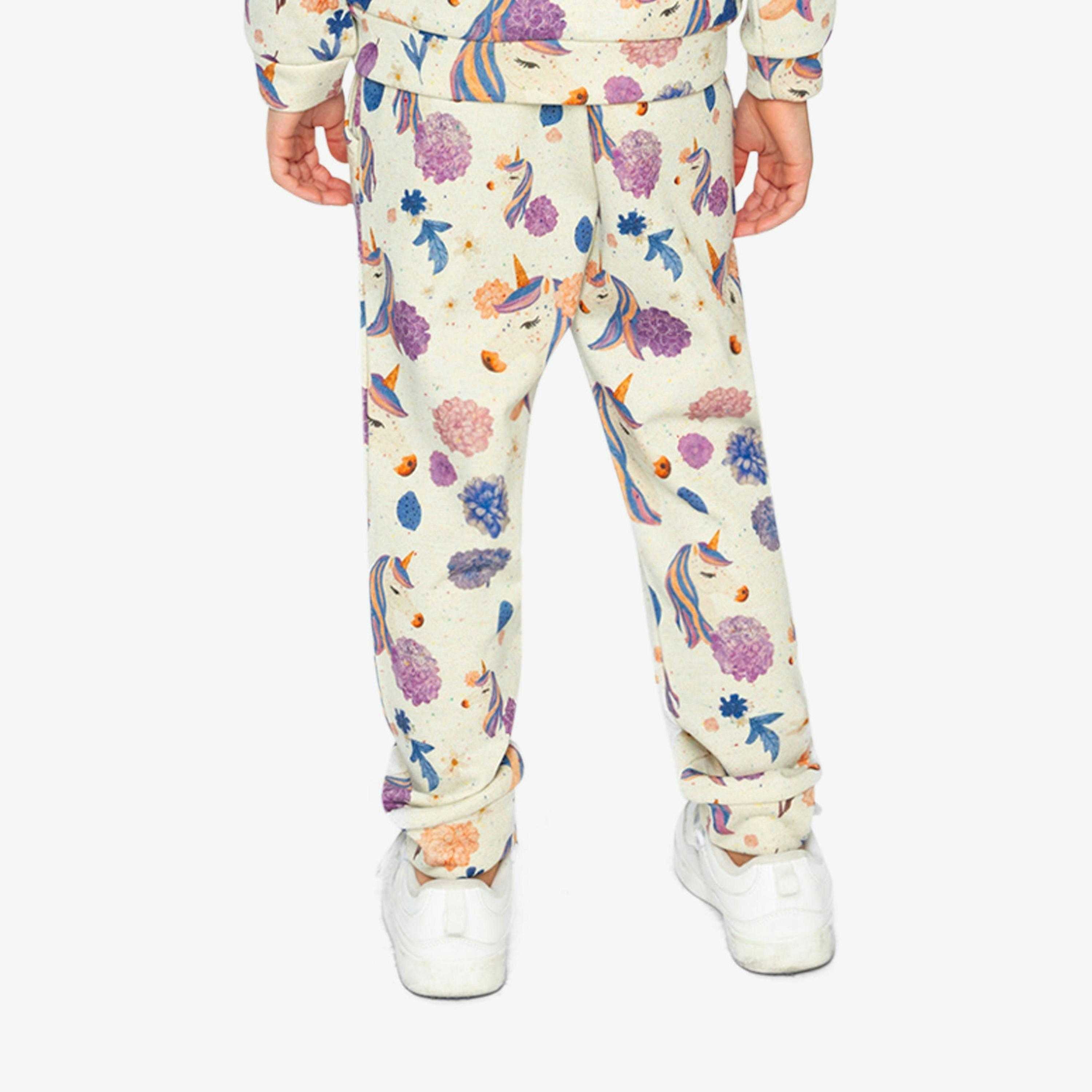 Sweatpants Beige Unicorn Print , view 4 of 6