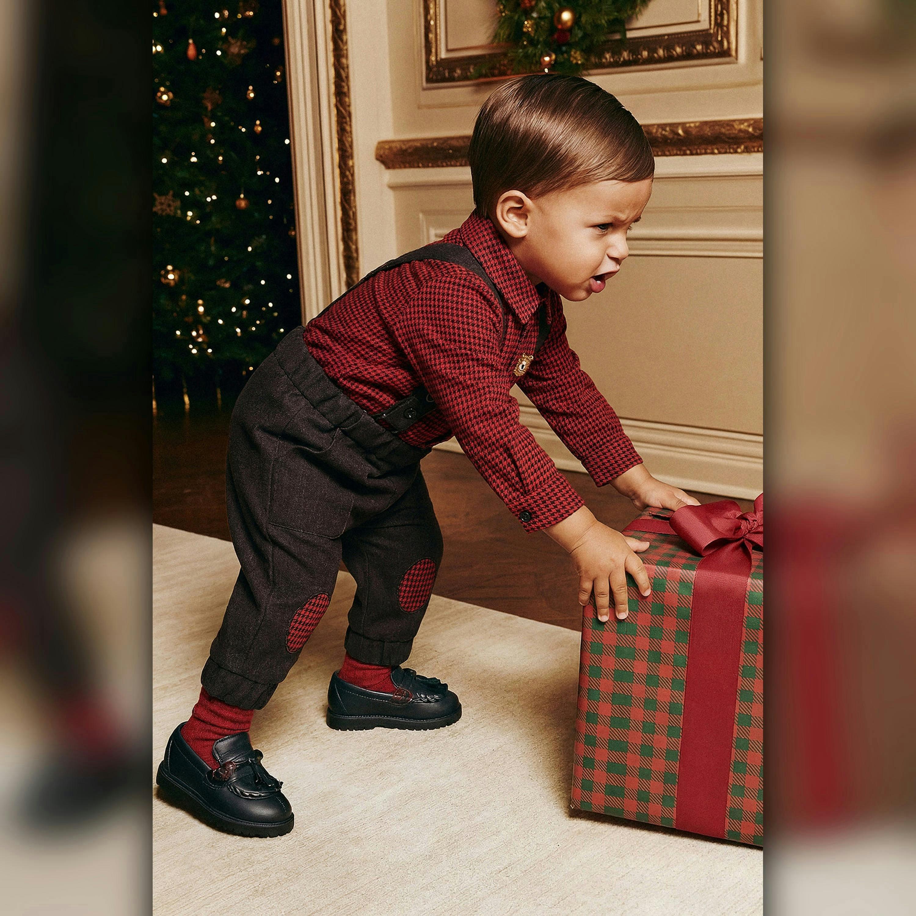 Baby Top & Pants Set Black And Red Houndstooth , view 2 of 6