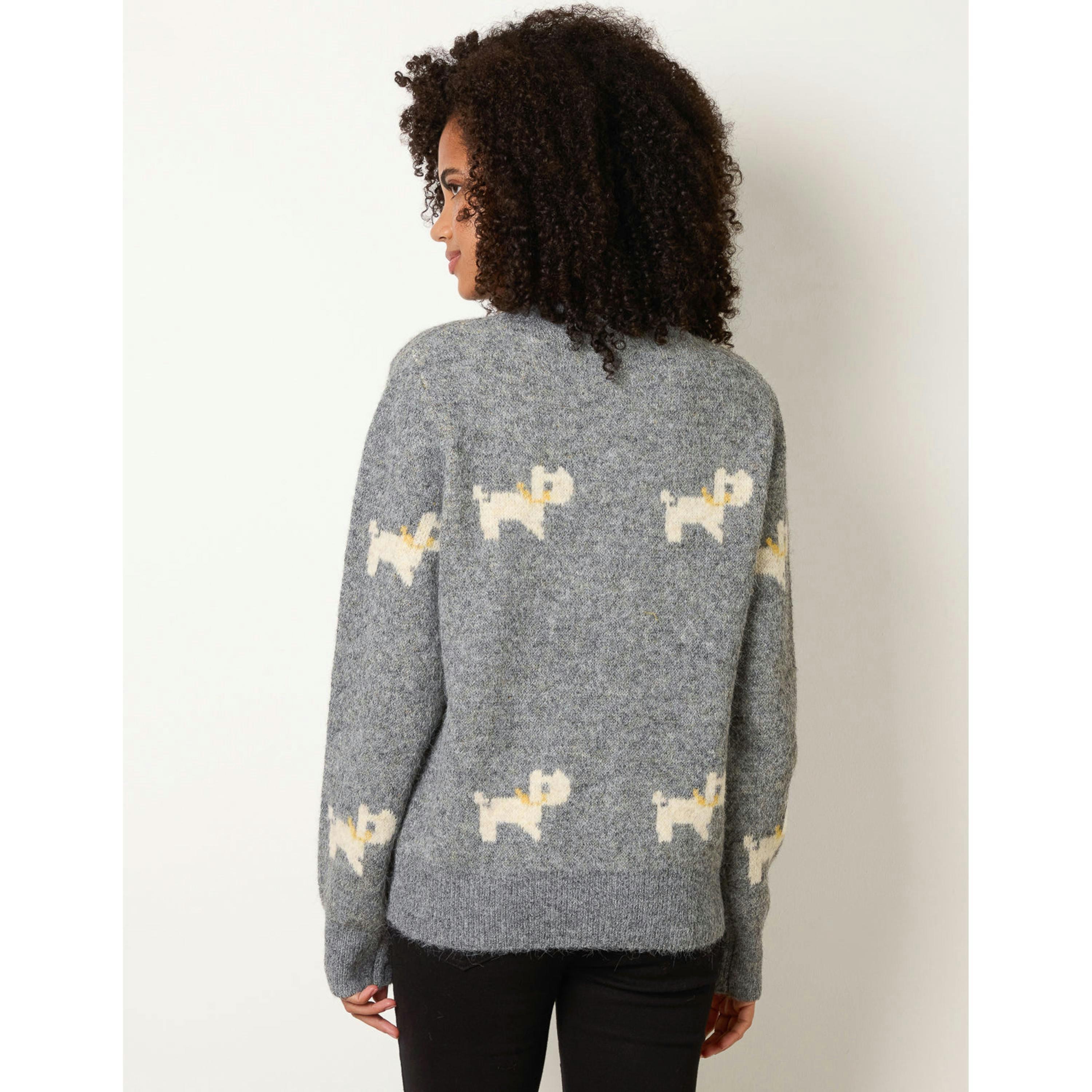 Blue Vanilla Dog Button Down Cardigan With Bows  in Grey , view 2 of 4