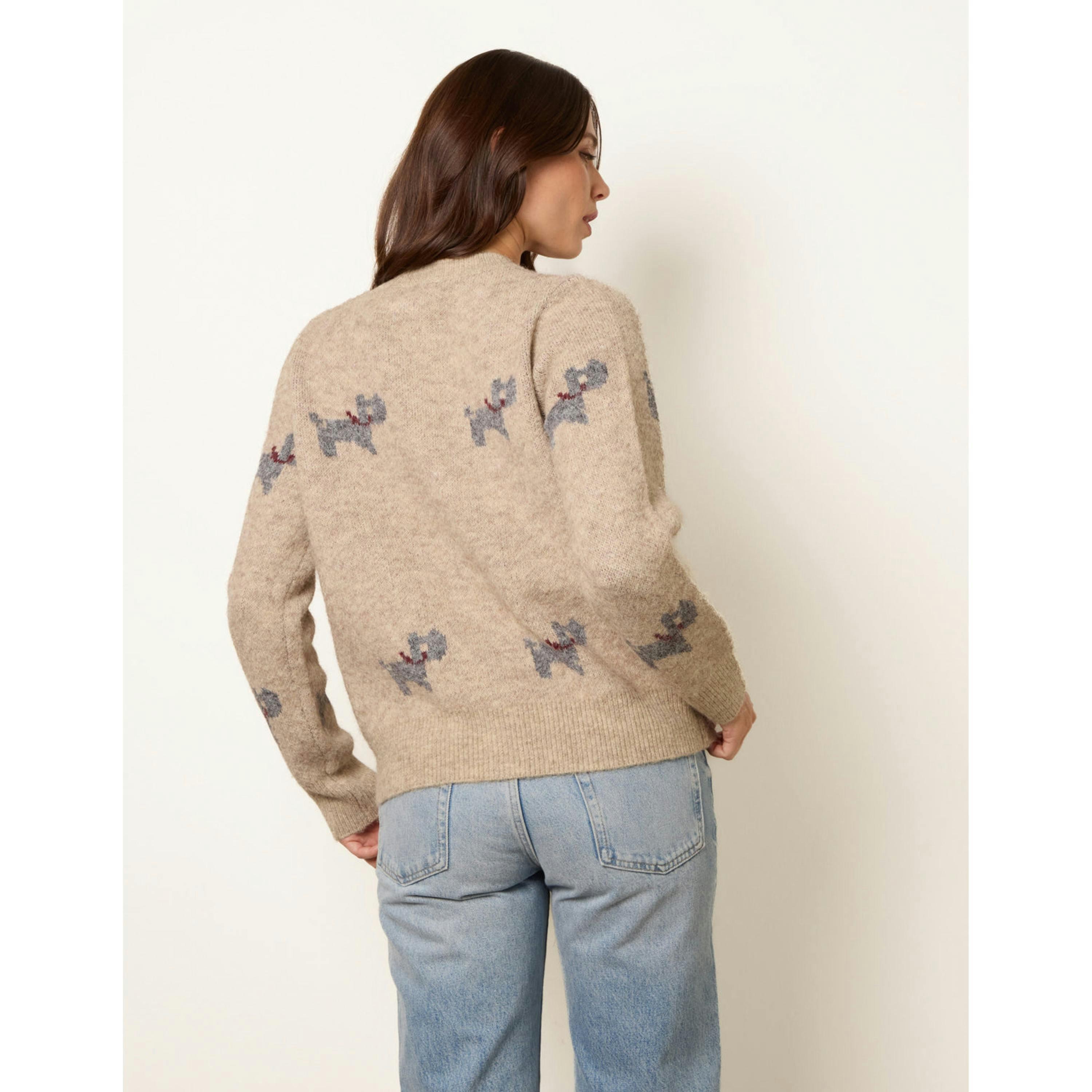 Blue Vanilla Dog Button Down Cardigan With Bows  in Stone , view 2 of 5