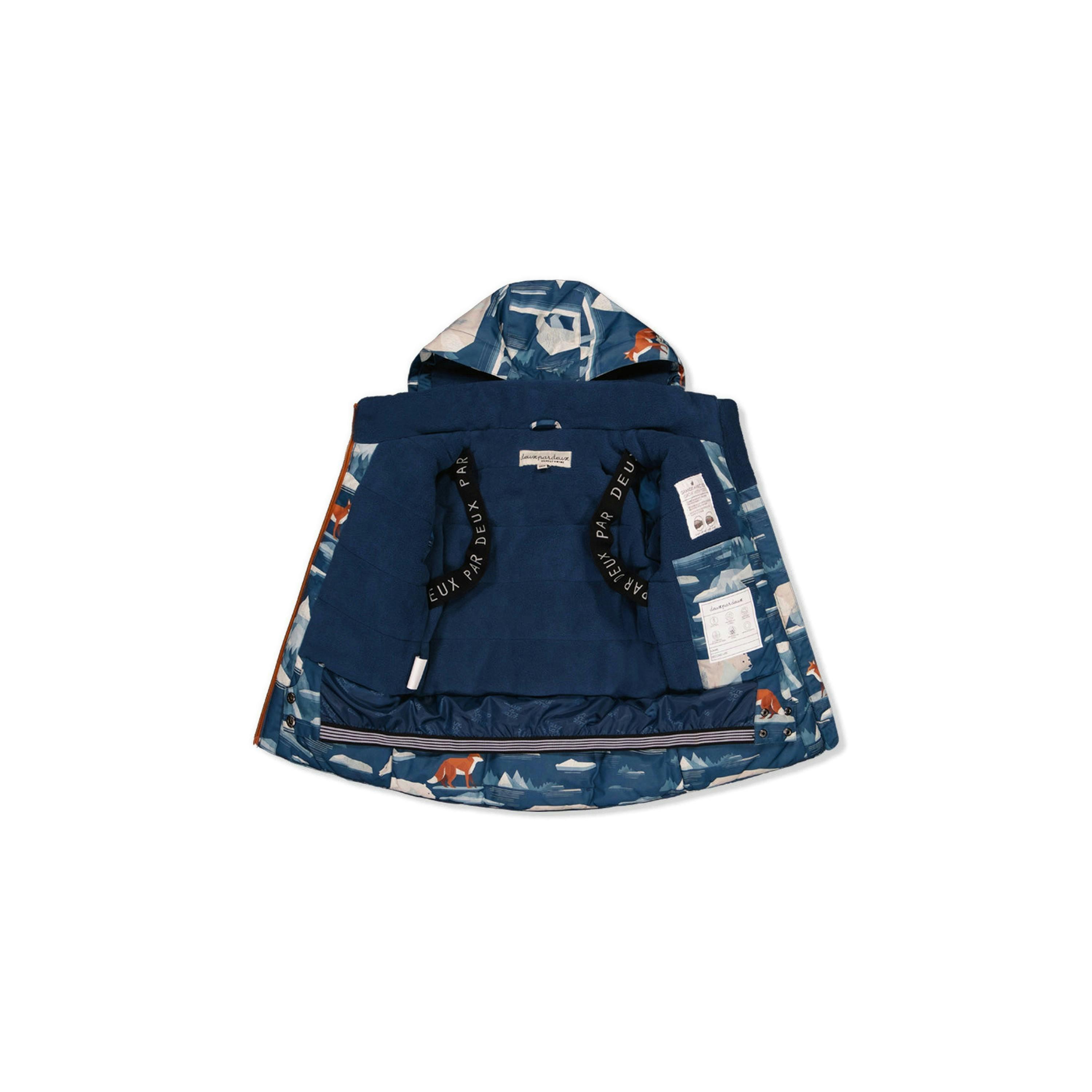 Two Piece Play Snowsuit Blue Bear Print With Rust Pants , view 6 of 6