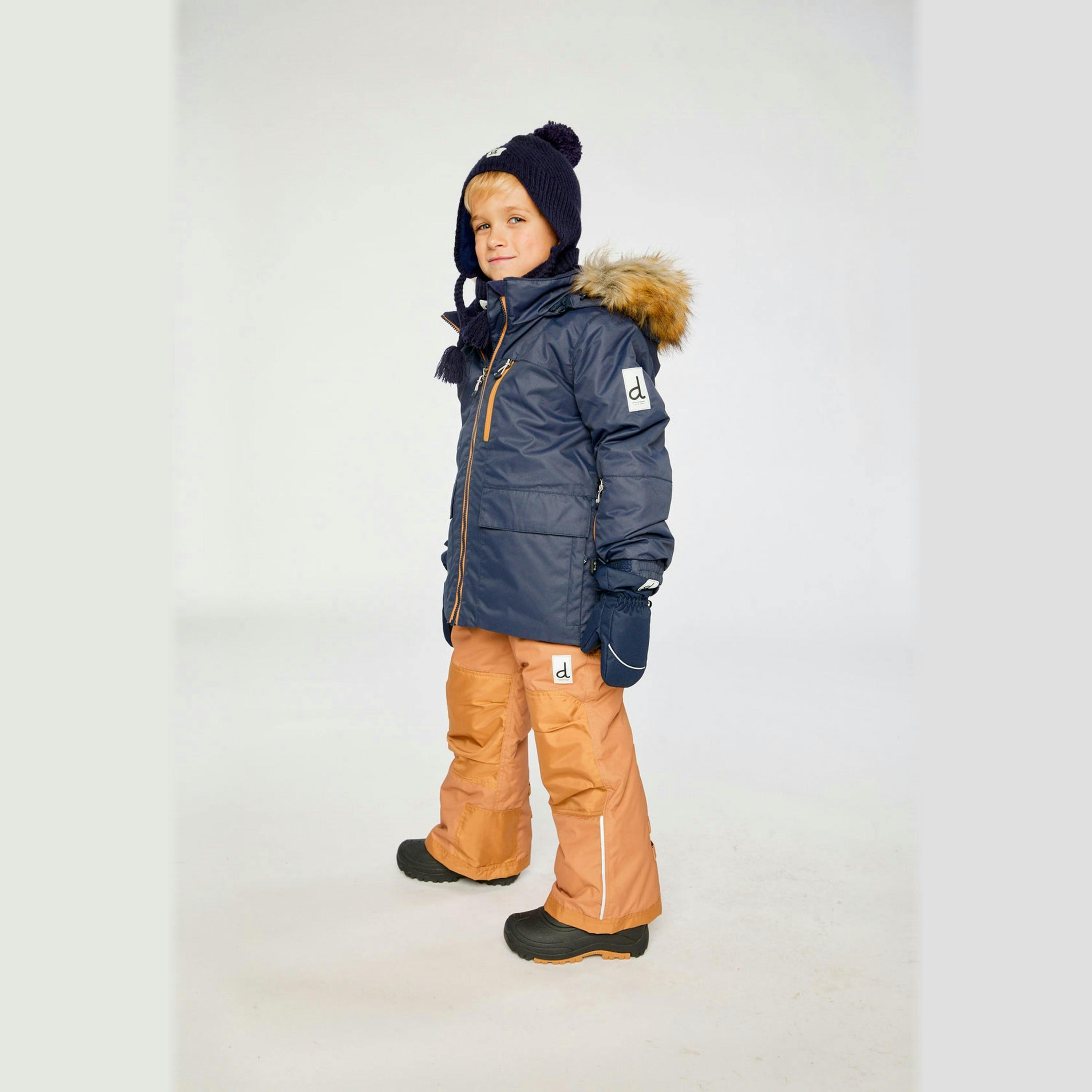 Two Piece Play Snowsuit Navy Blue With Brown Pants , view 3 of 6
