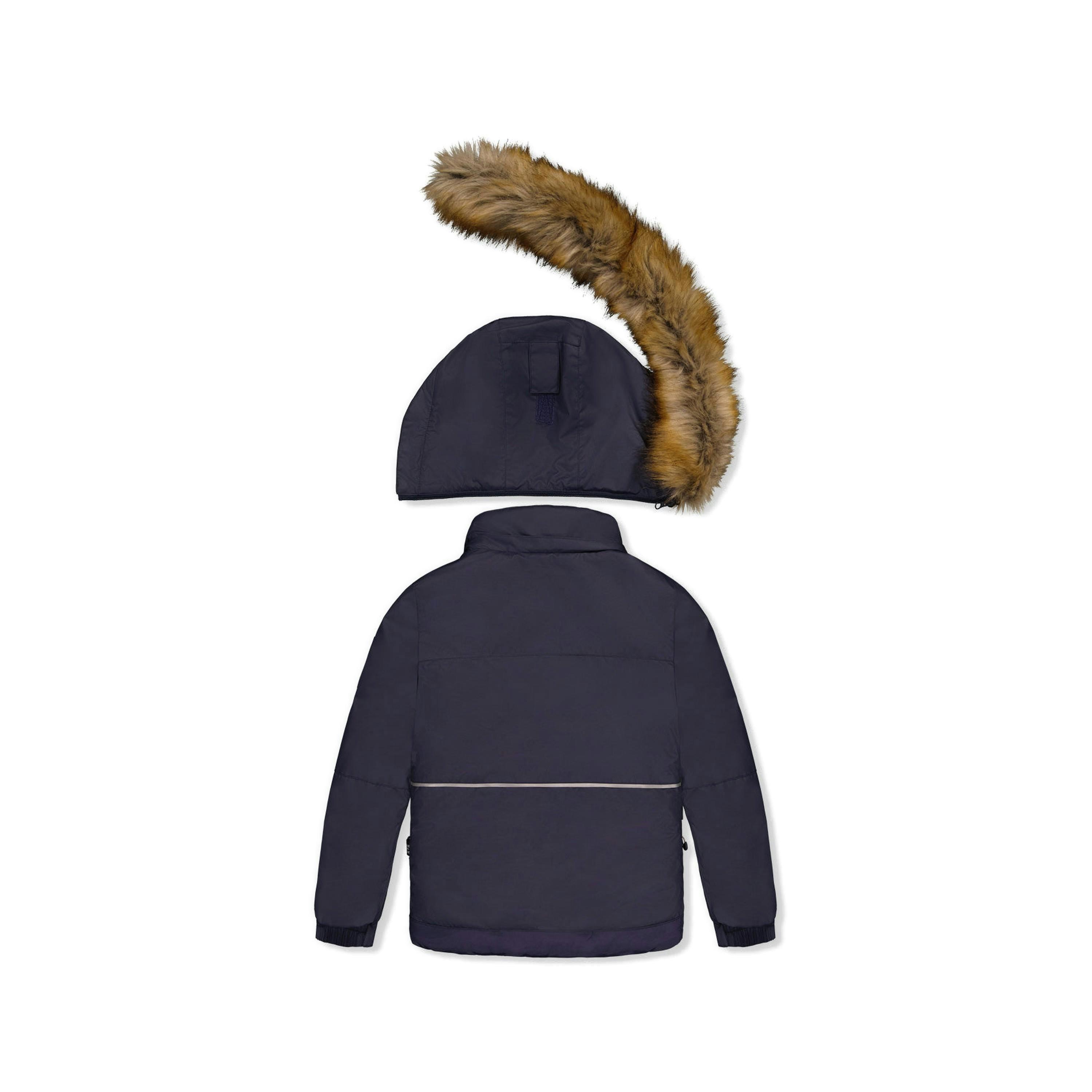 Two Piece Play Snowsuit Navy Blue With Brown Pants , view 5 of 6