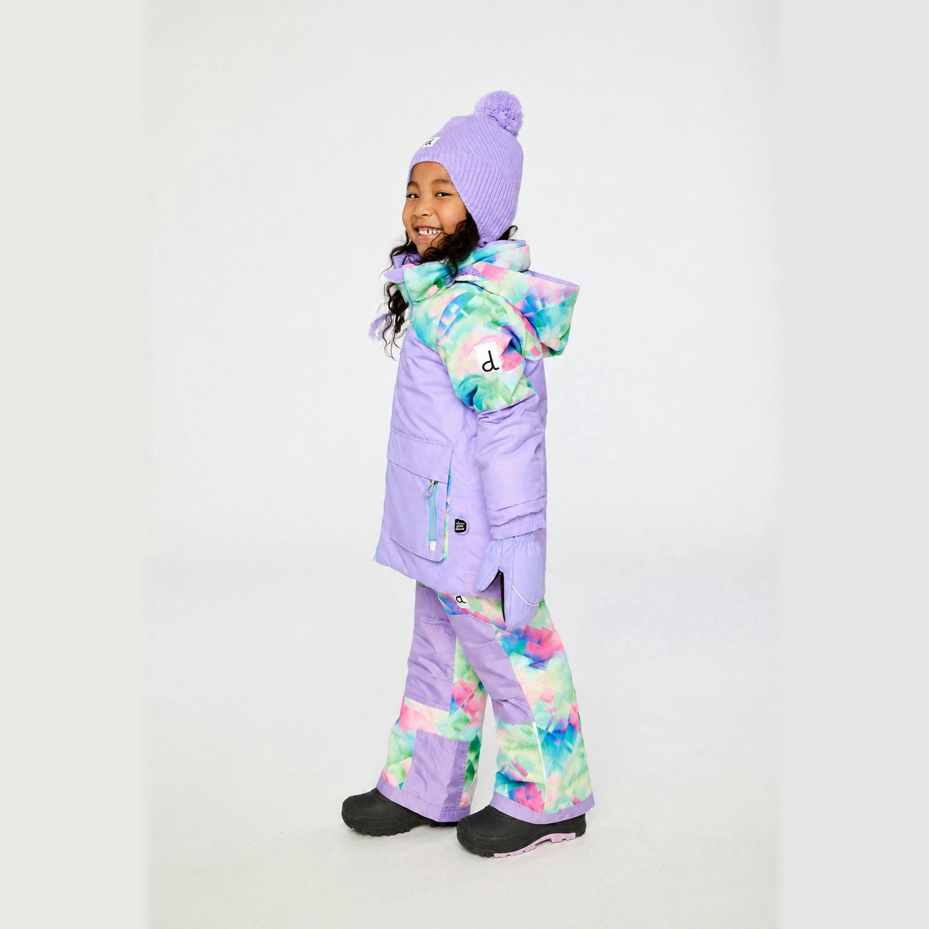 Two Piece Play Snowsuit Multicolored With A Diamond Pattern , view 2 of 6