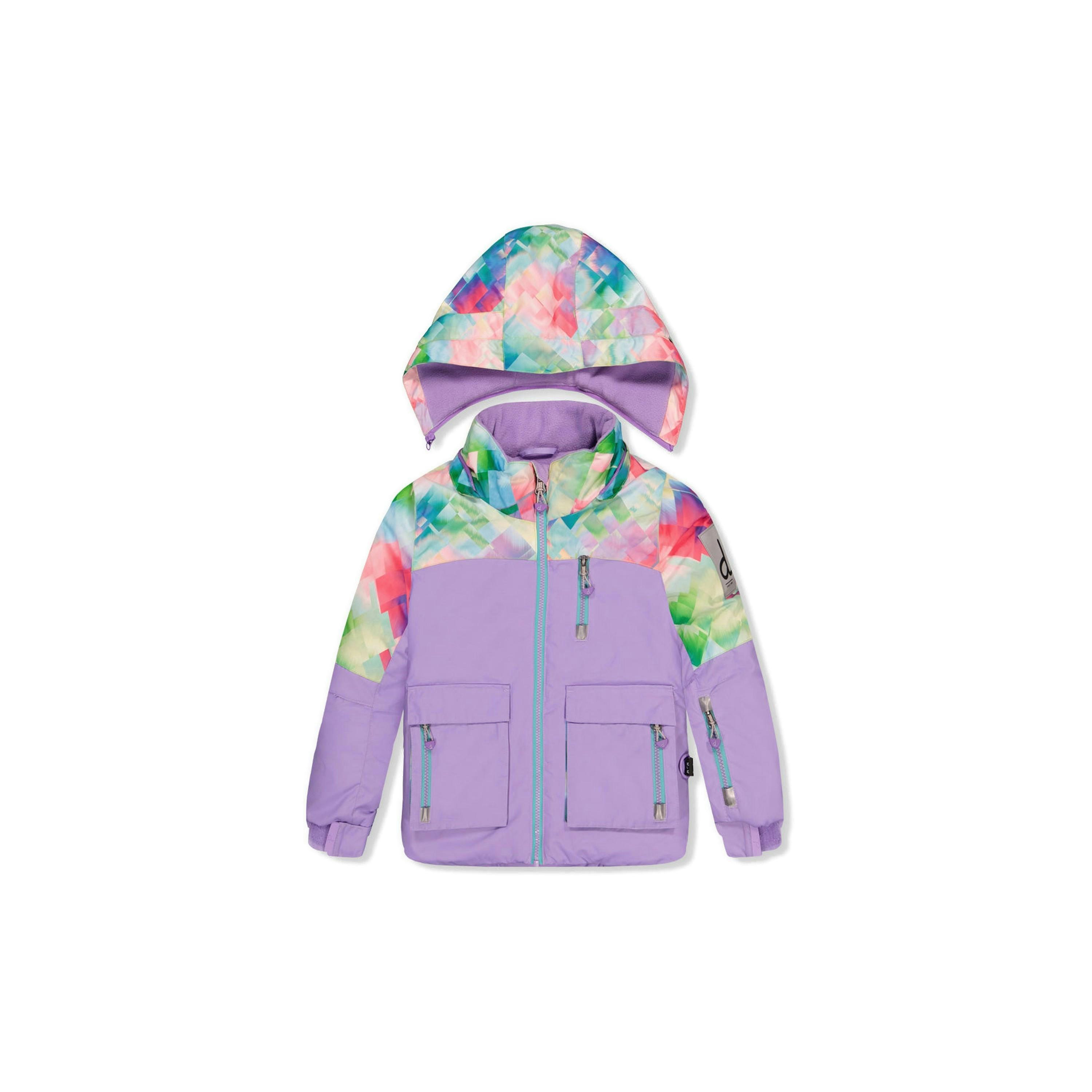 Two Piece Play Snowsuit Multicolored With A Diamond Pattern , view 3 of 6