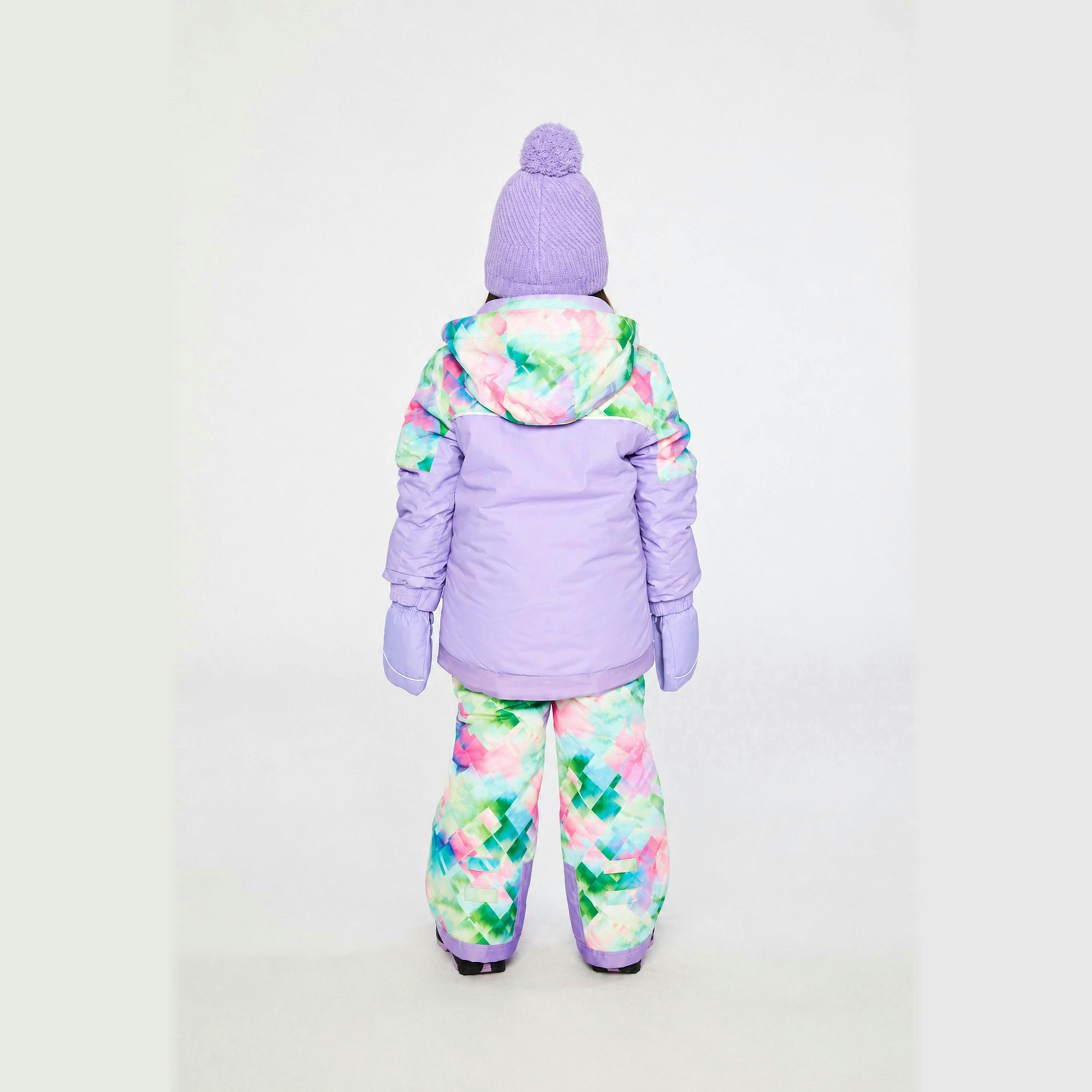 Two Piece Play Snowsuit Multicolored With A Diamond Pattern , view 5 of 6