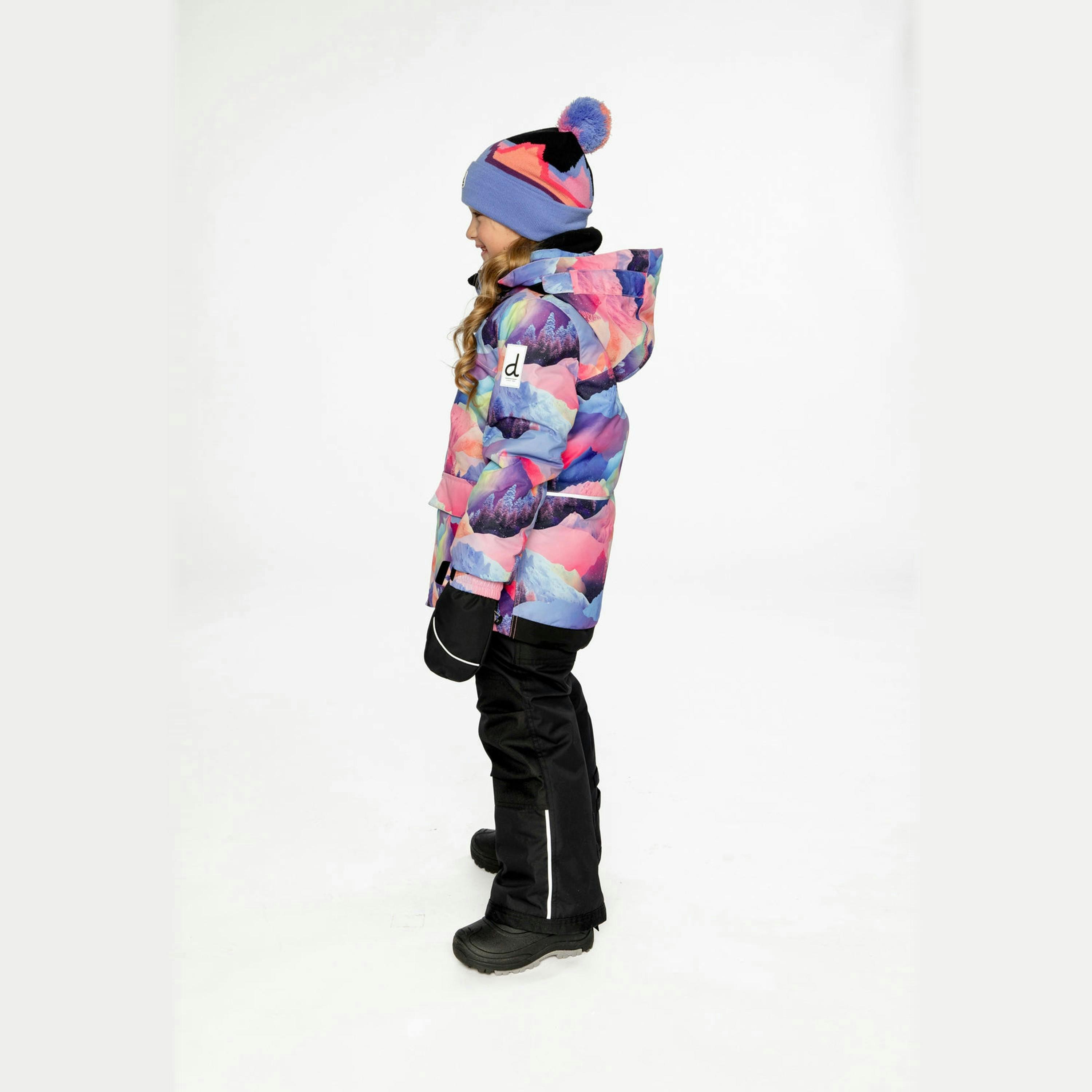 Two Piece Play Snowsuit Pink Mountain Print With Black Pants , view 3 of 6
