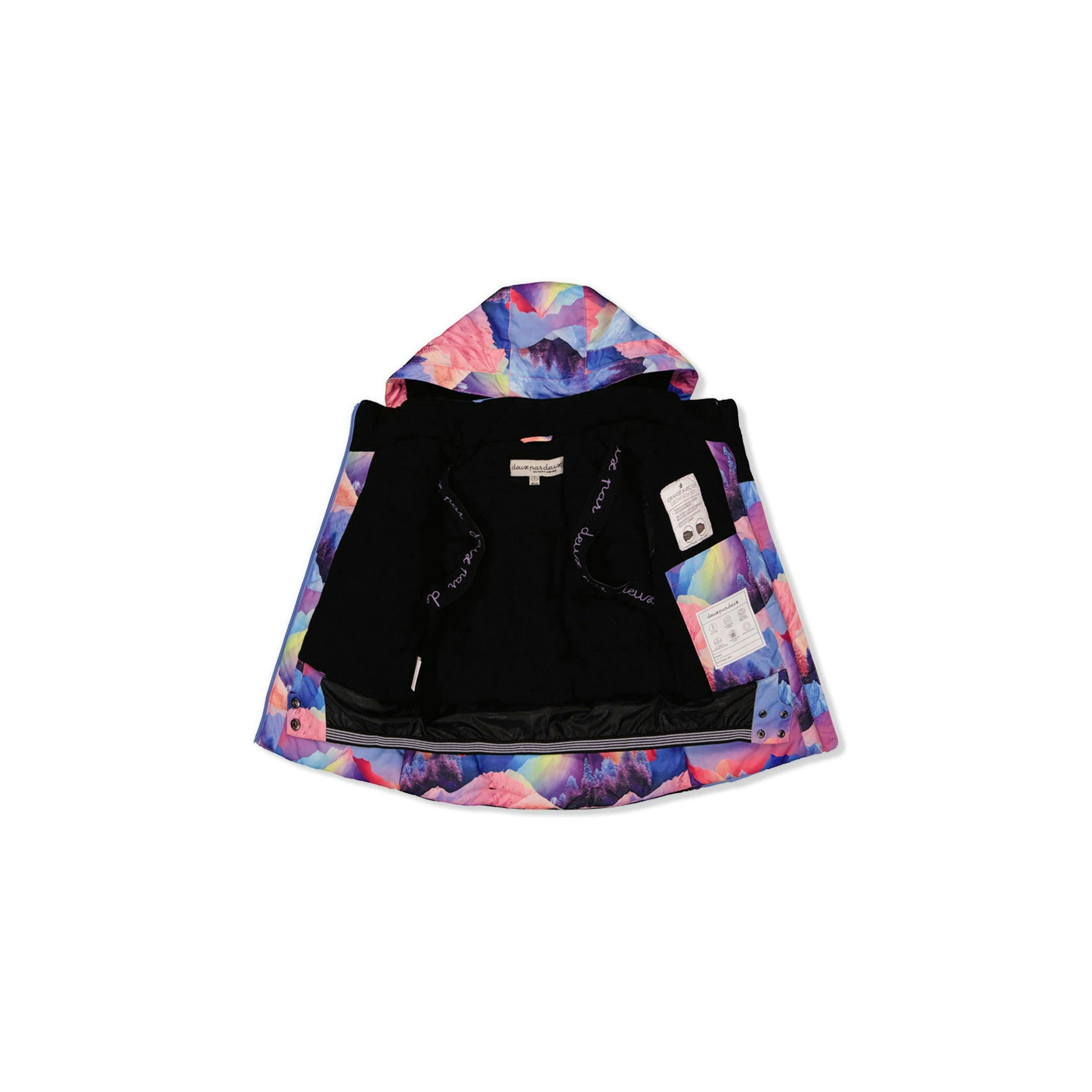 Two Piece Play Snowsuit Pink Mountain Print With Black Pants , view 6 of 6