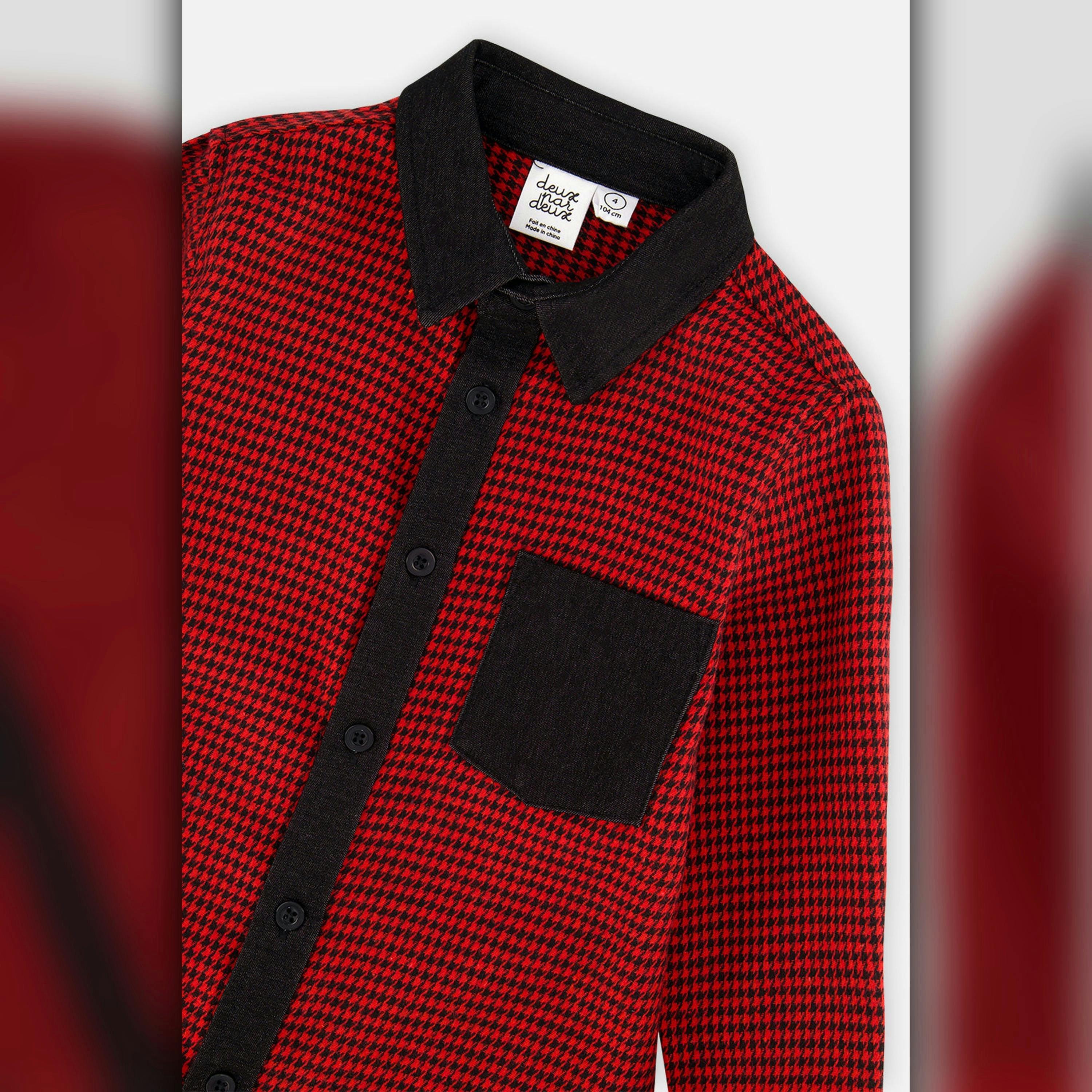 Button Down Shirt Black And Red Houndstooth , view 6 of 6