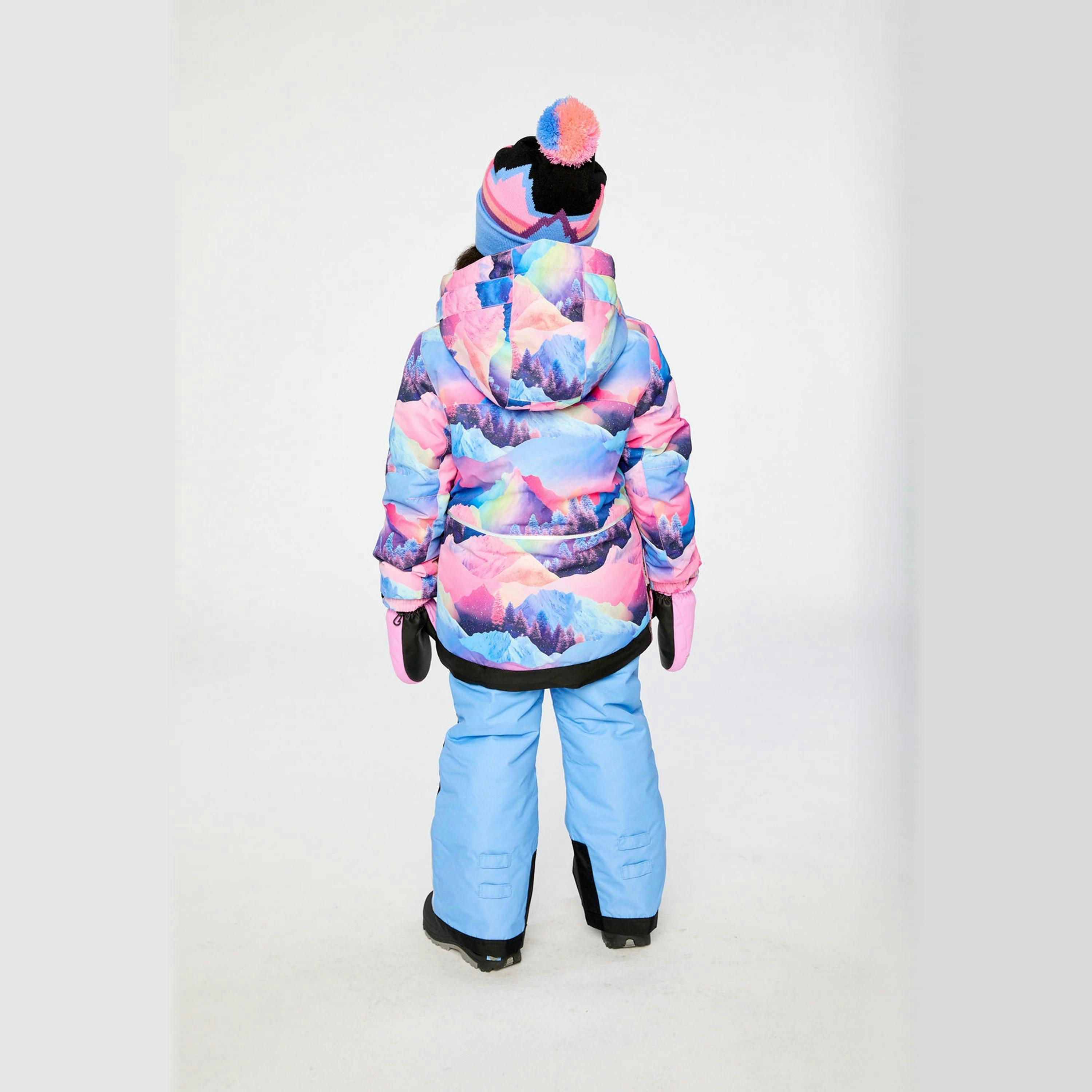 Two Piece Play Snowsuit Pink Mountain Print With Blue Pants , view 6 of 6