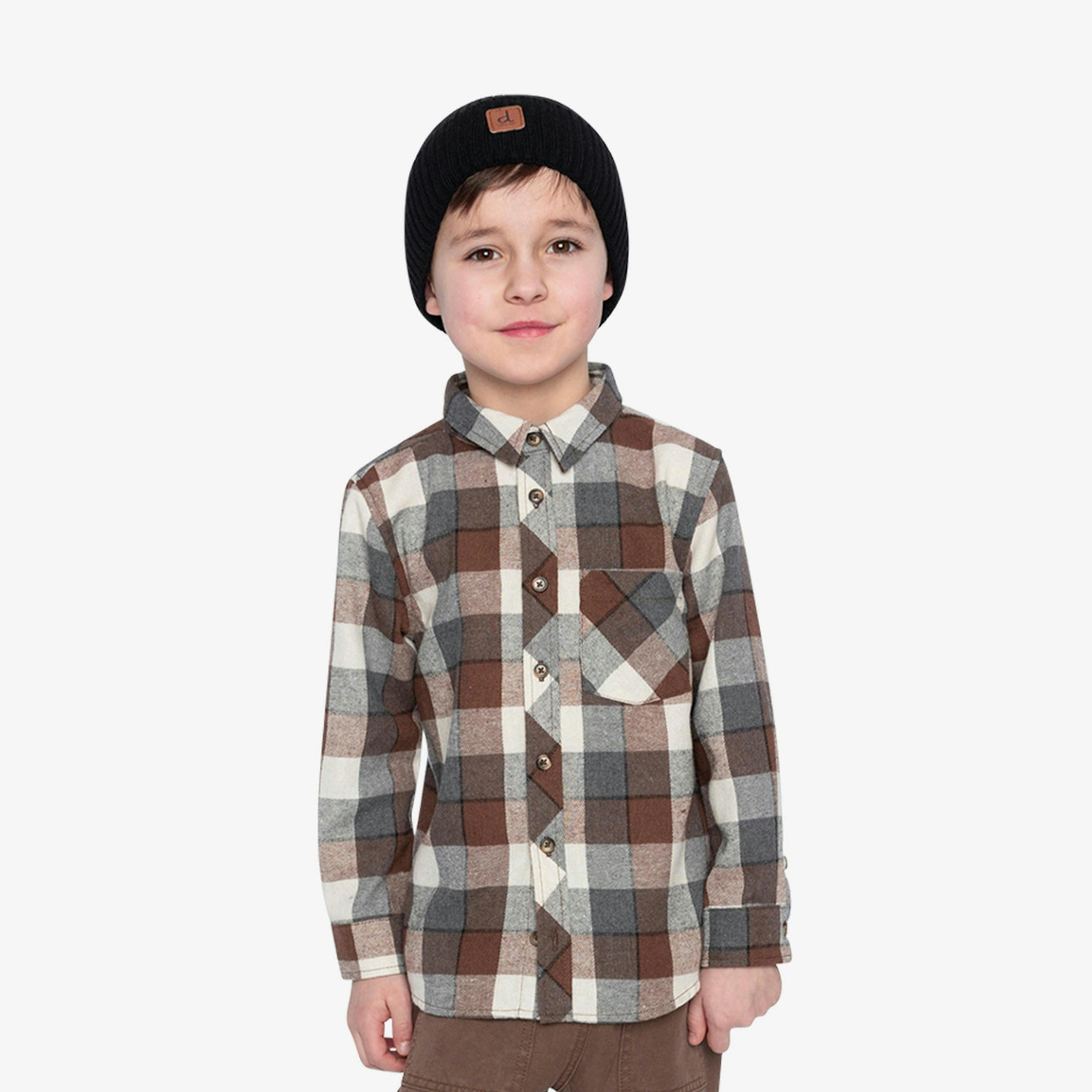 Flannel Shirt Grey And Beige Plaid , view 2 of 6