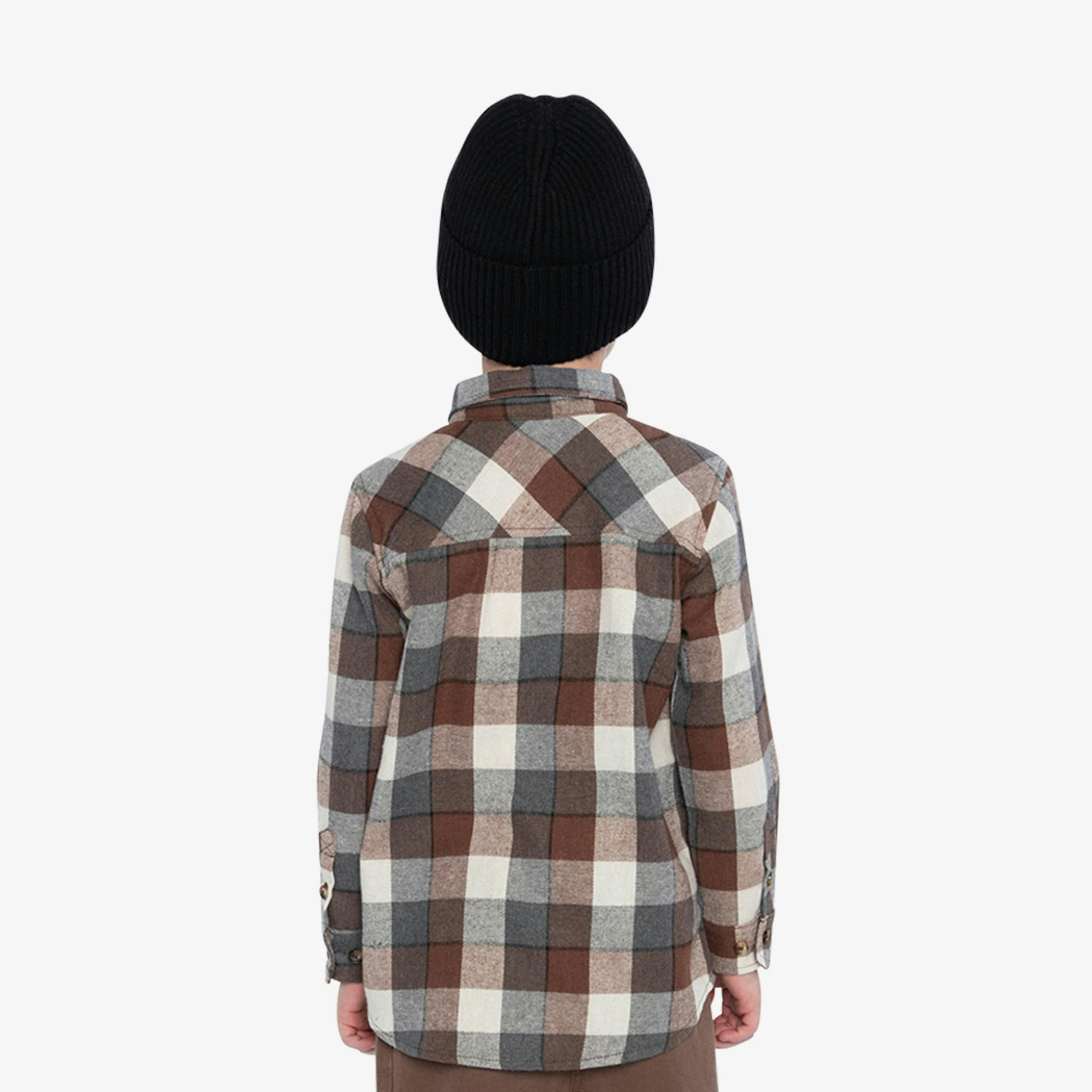 Flannel Shirt Grey And Beige Plaid , view 4 of 6