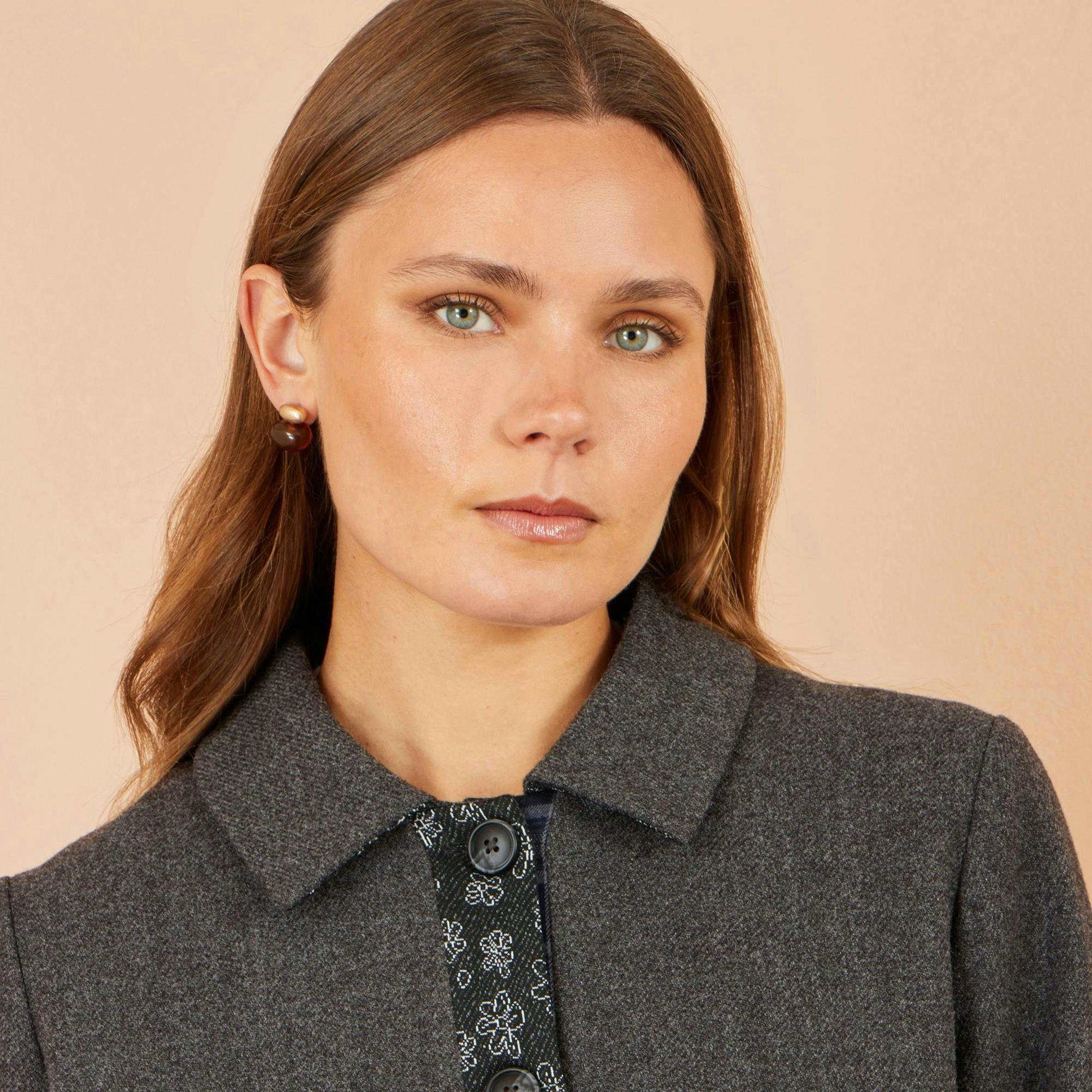 Yumi Grey Patchwork Boxy Jacket , view 5 of 5