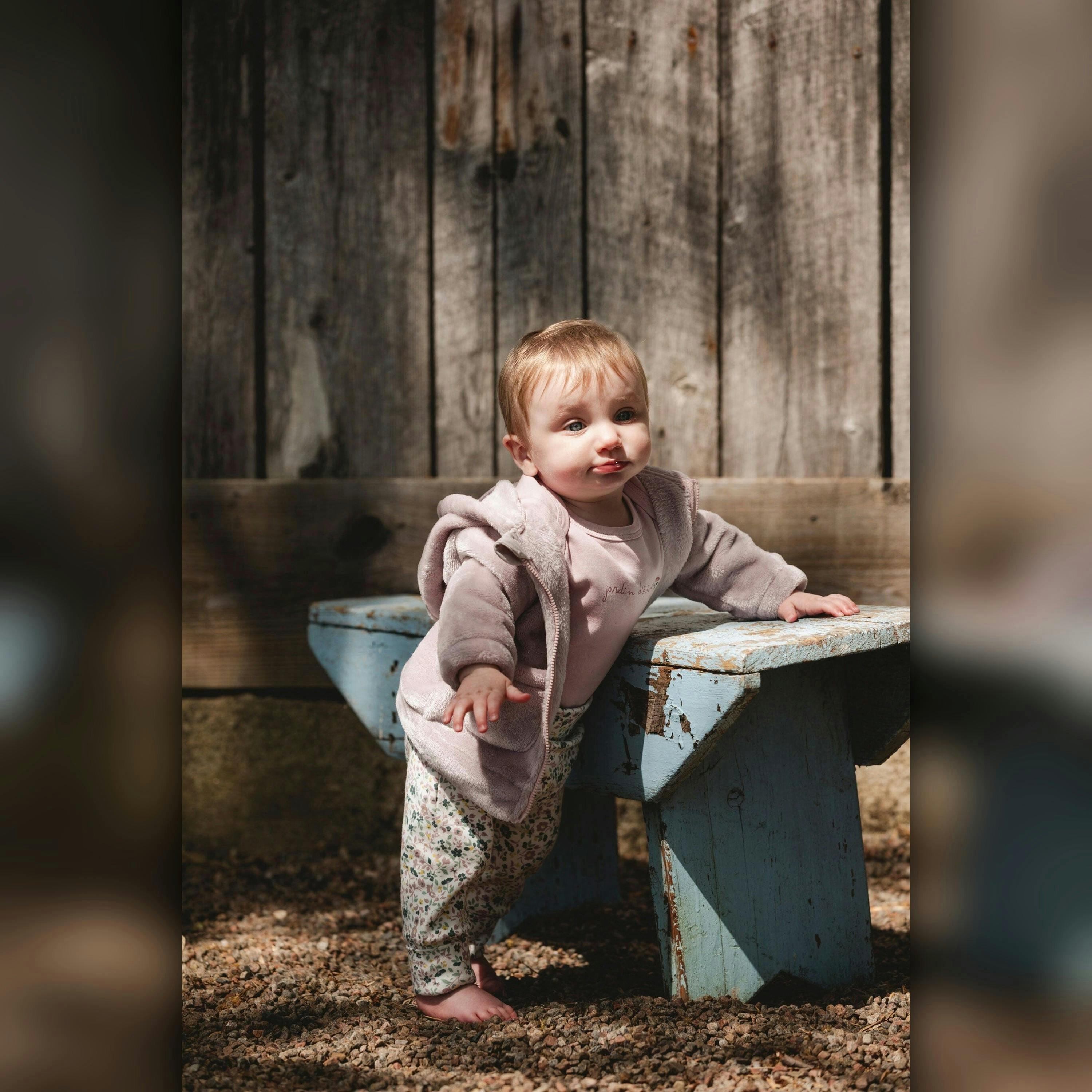 Organic Cotton Long Sleeve Romper Neutral Purple , view 2 of 5