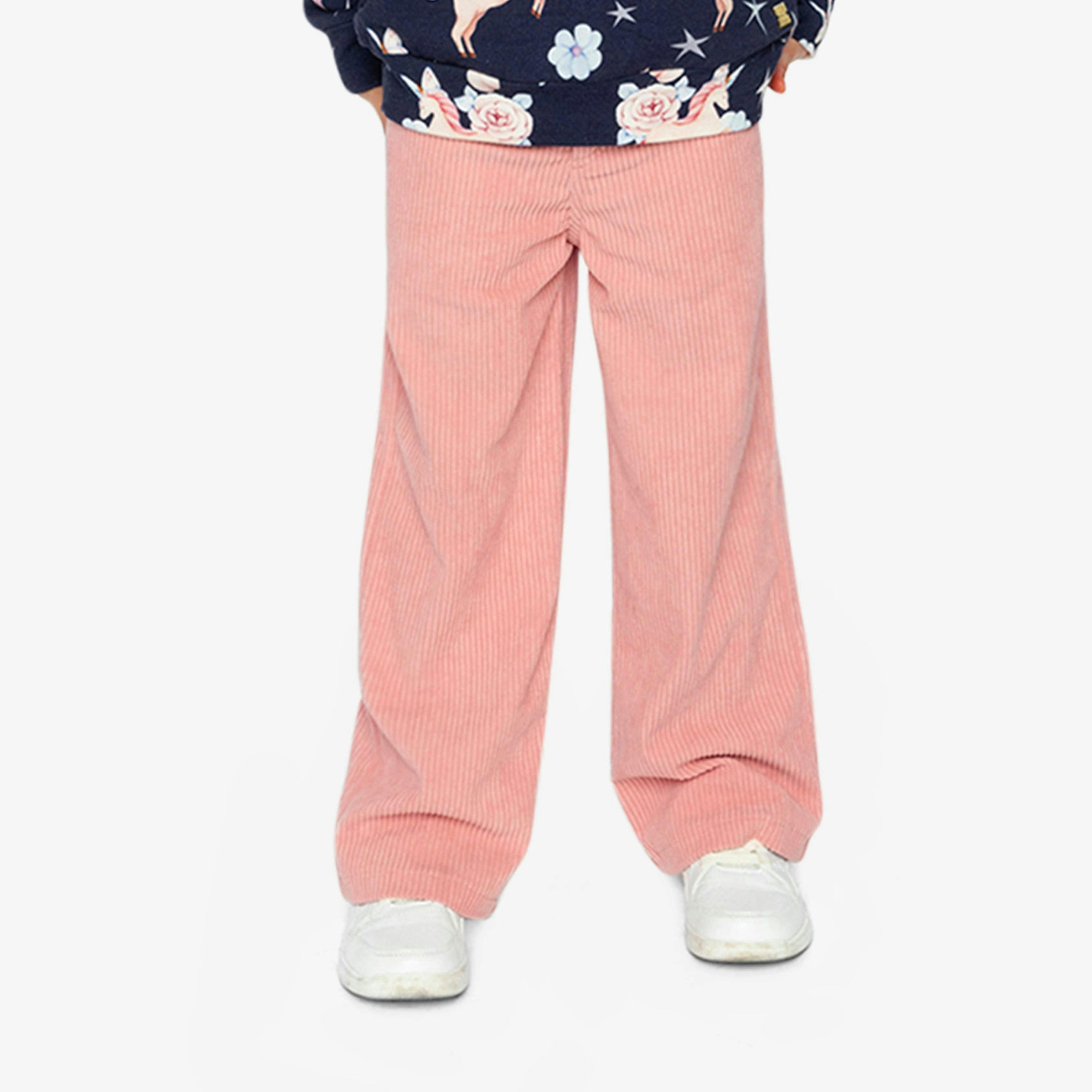 Stretch Corduroy Wide Leg Pants Pink , view 2 of 6
