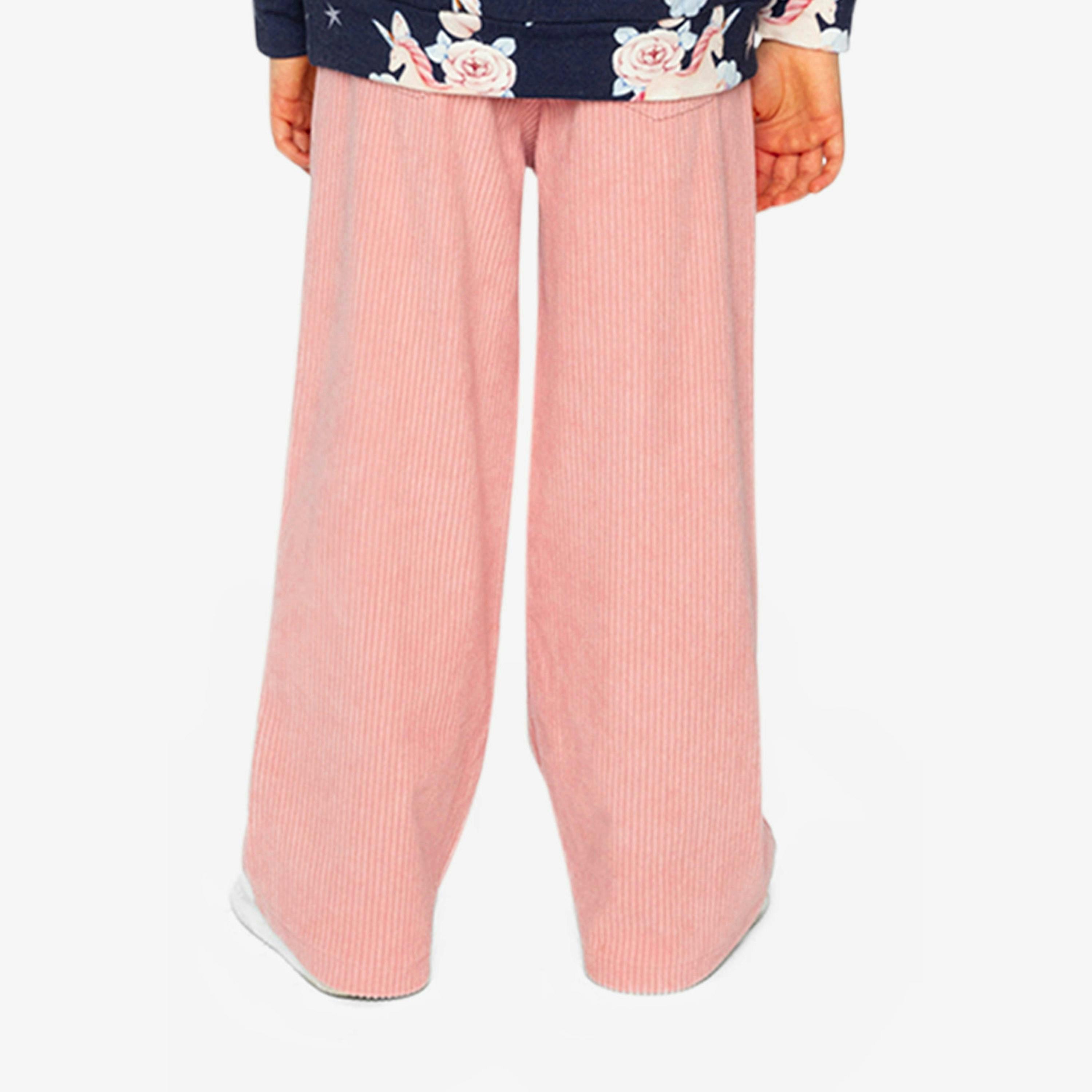 Stretch Corduroy Wide Leg Pants Pink , view 4 of 6