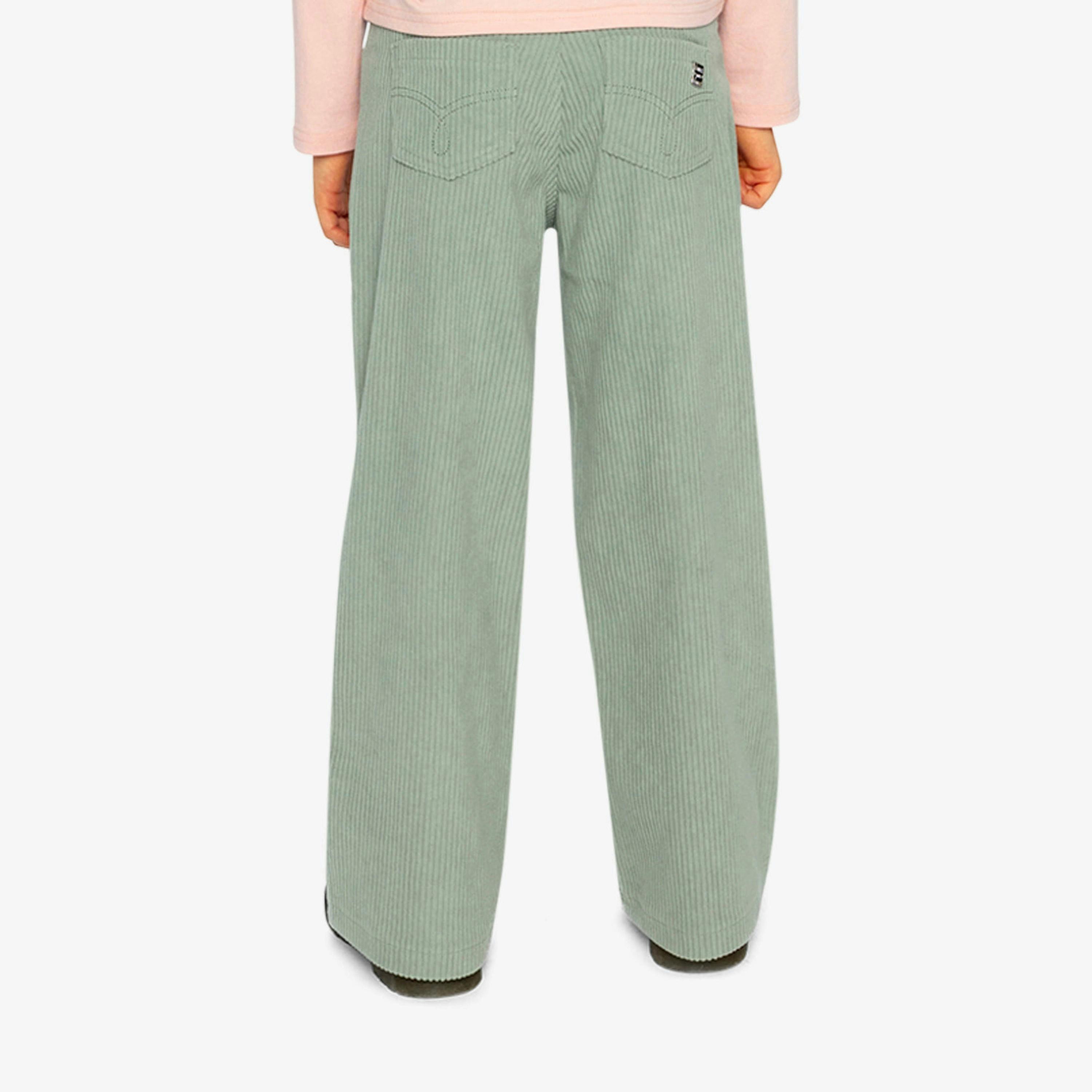 Stretch Corduroy Wide Leg Pants Pale Turquoise , view 4 of 6
