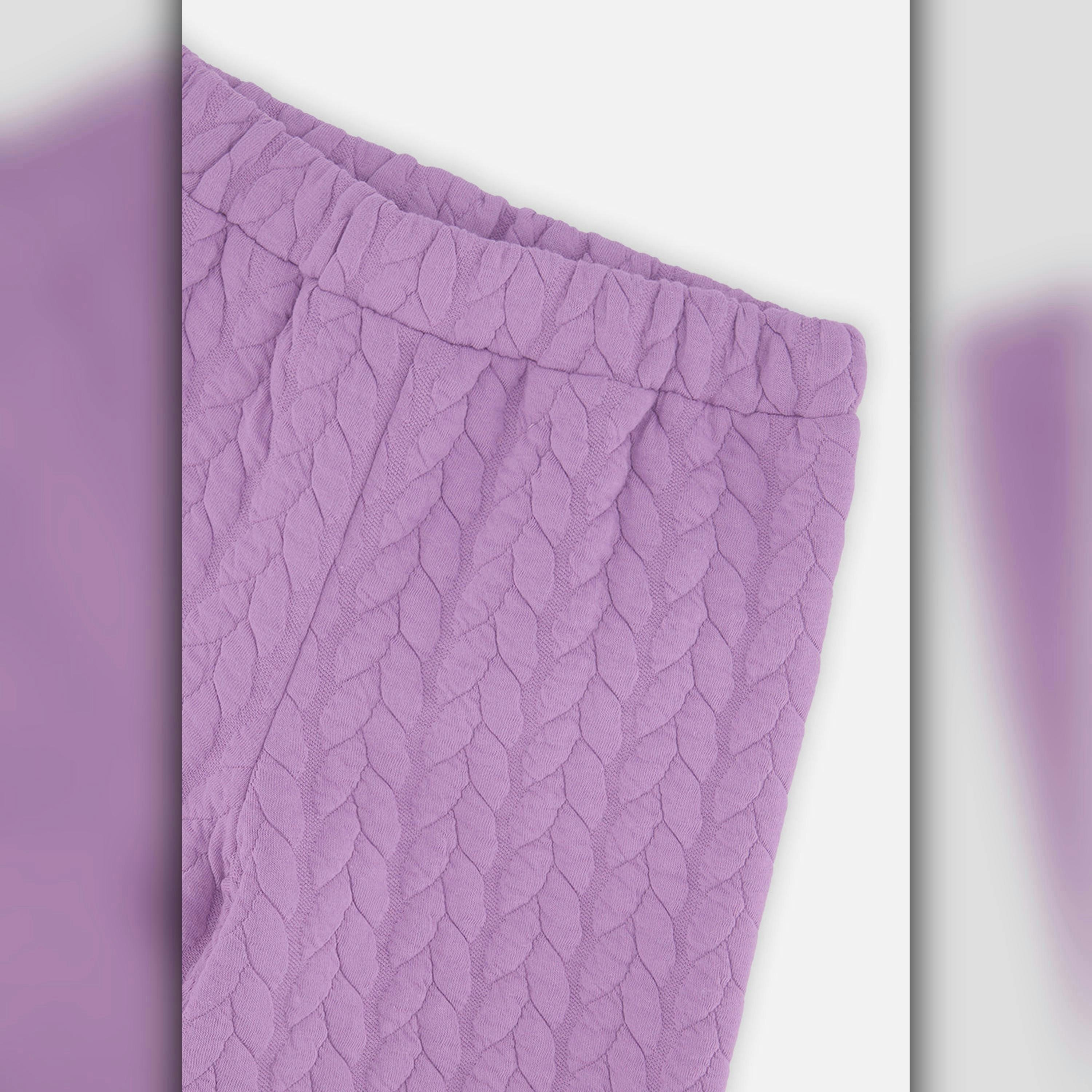 Wide Leg Jacquard Pants Purple , view 6 of 6