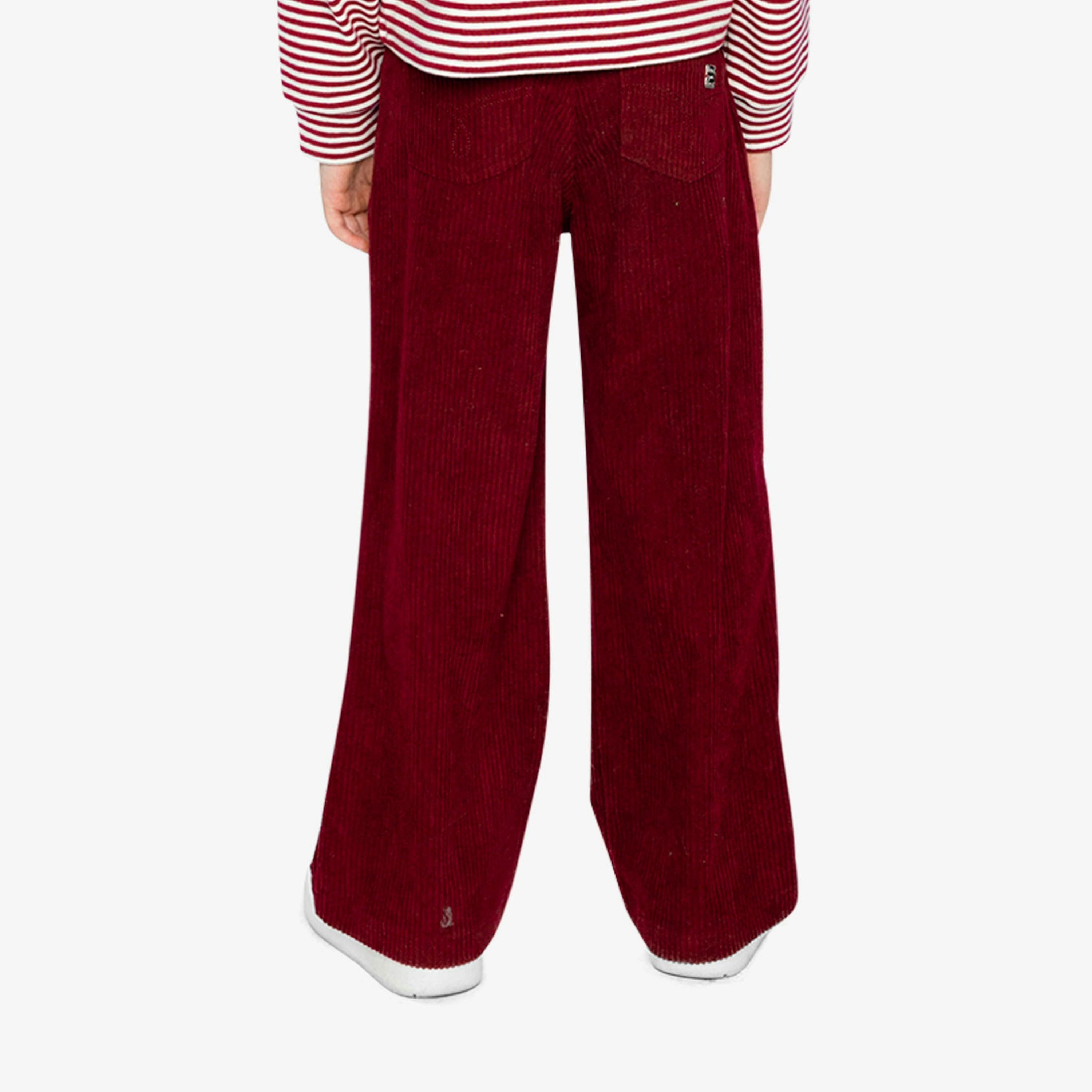 Stretch Corduroy Wide Leg Pants Reddish-Brown , view 4 of 6