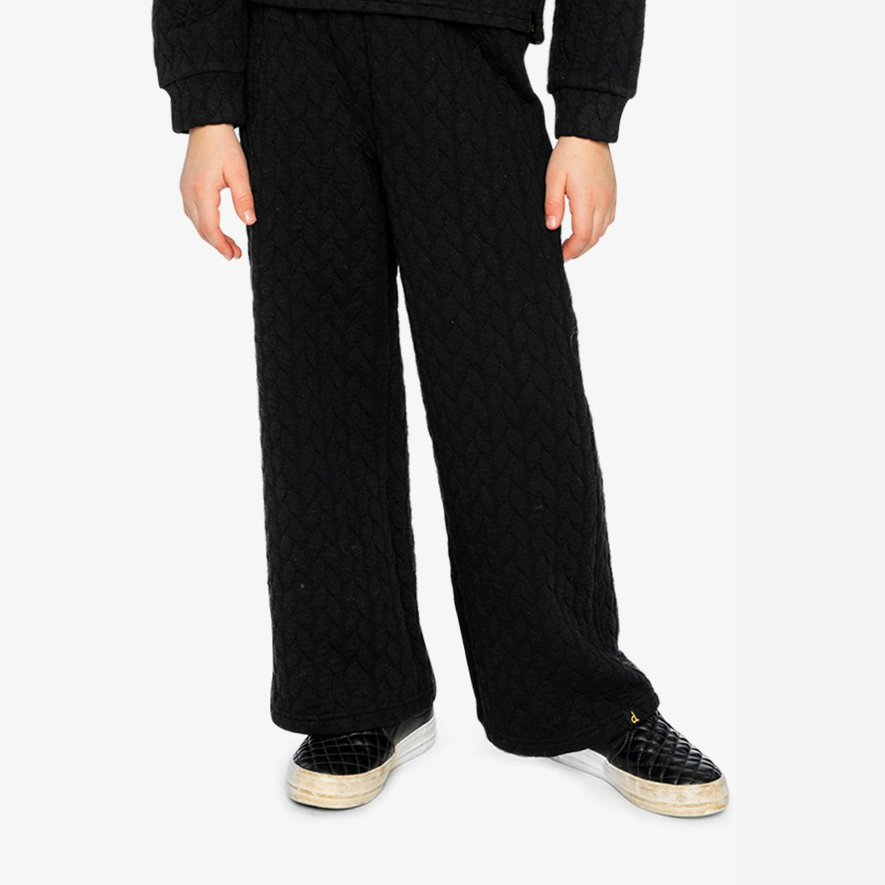 Wide Leg Jacquard Pants Black , view 2 of 6