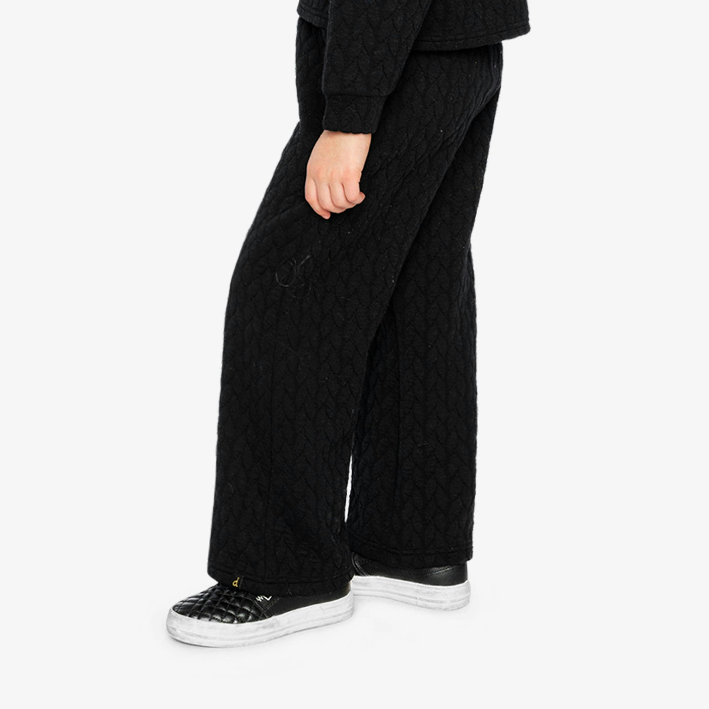 Wide Leg Jacquard Pants Black , view 3 of 6