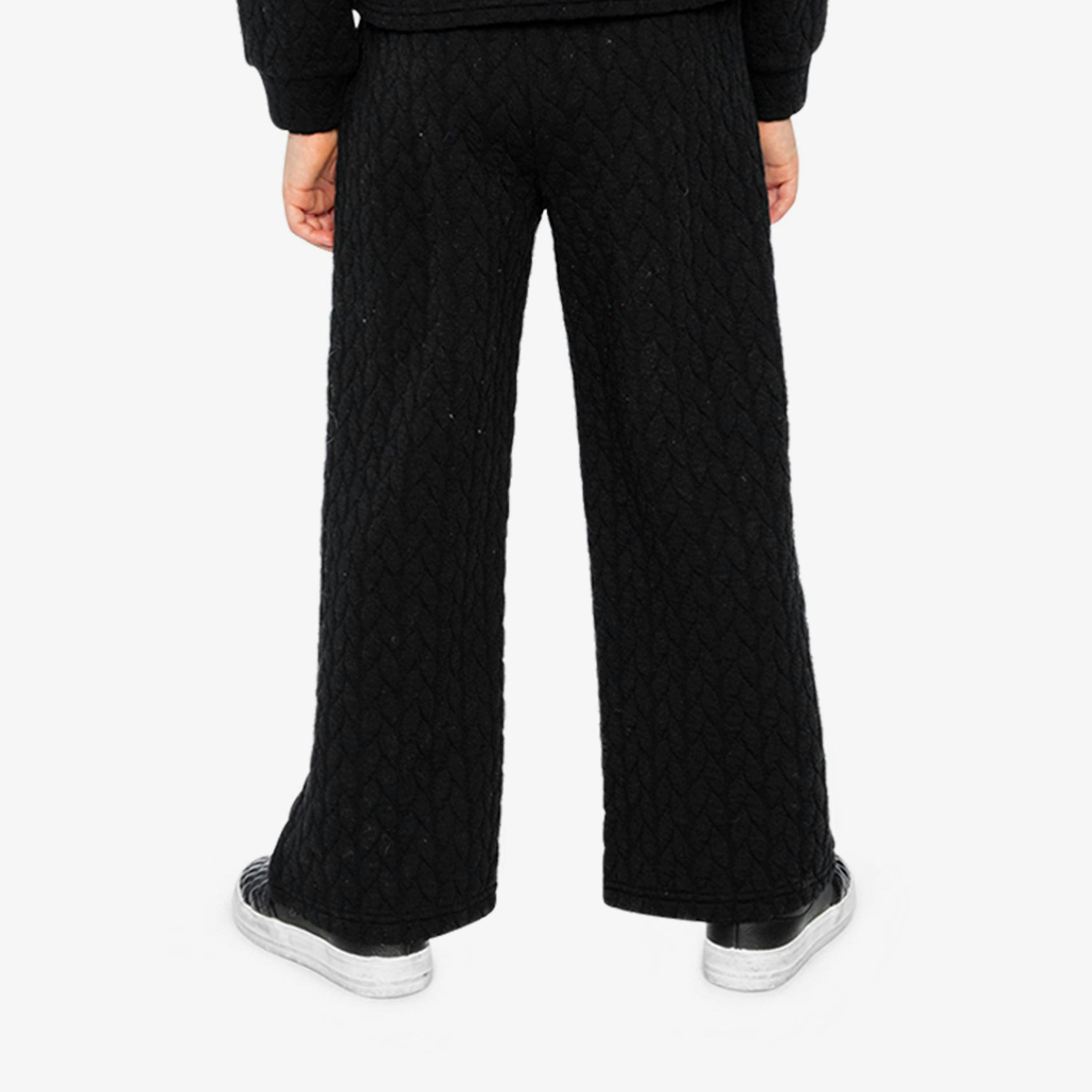 Wide Leg Jacquard Pants Black , view 4 of 6