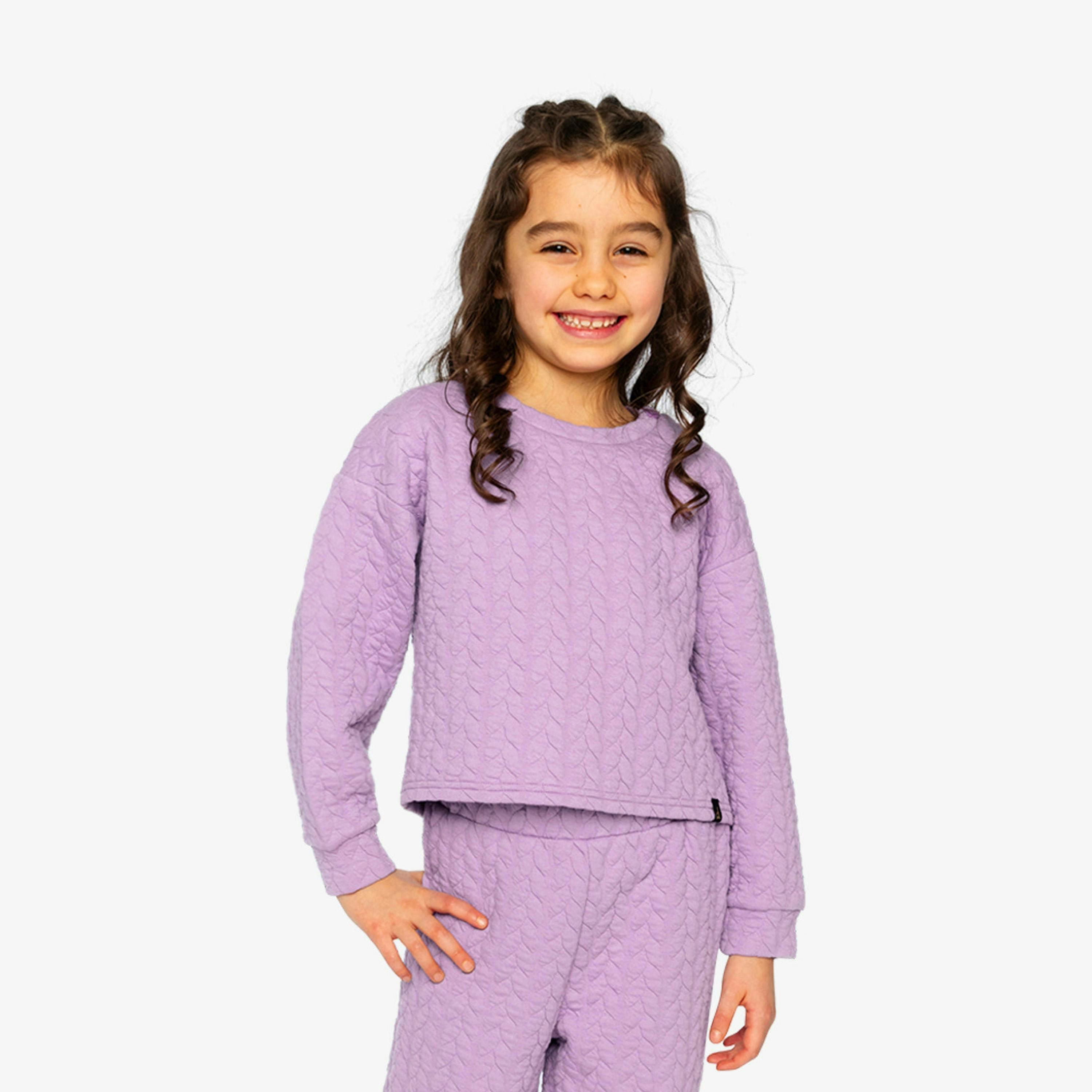 Jacquard Sweatshirt Purple , view 2 of 6
