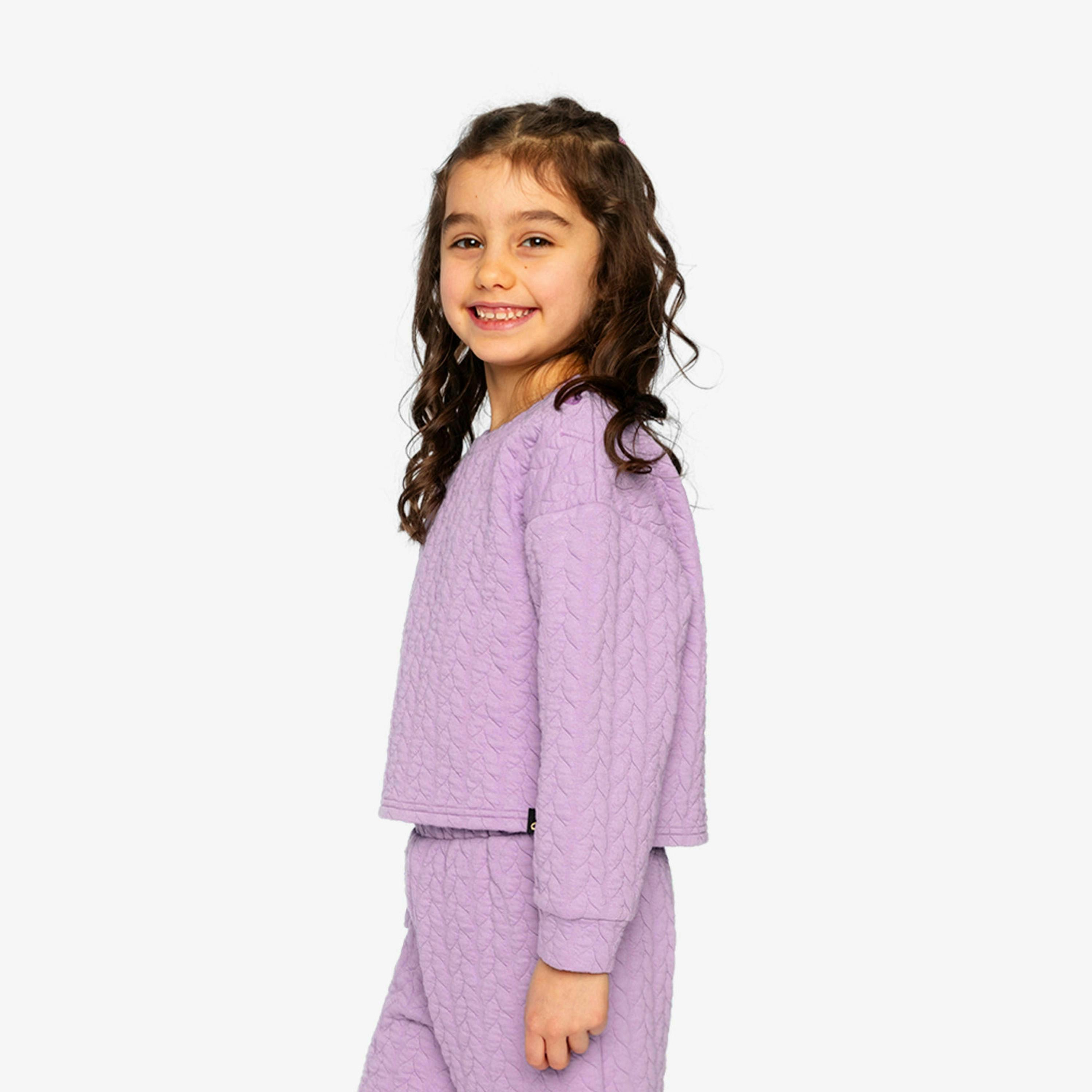 Jacquard Sweatshirt Purple , view 3 of 6