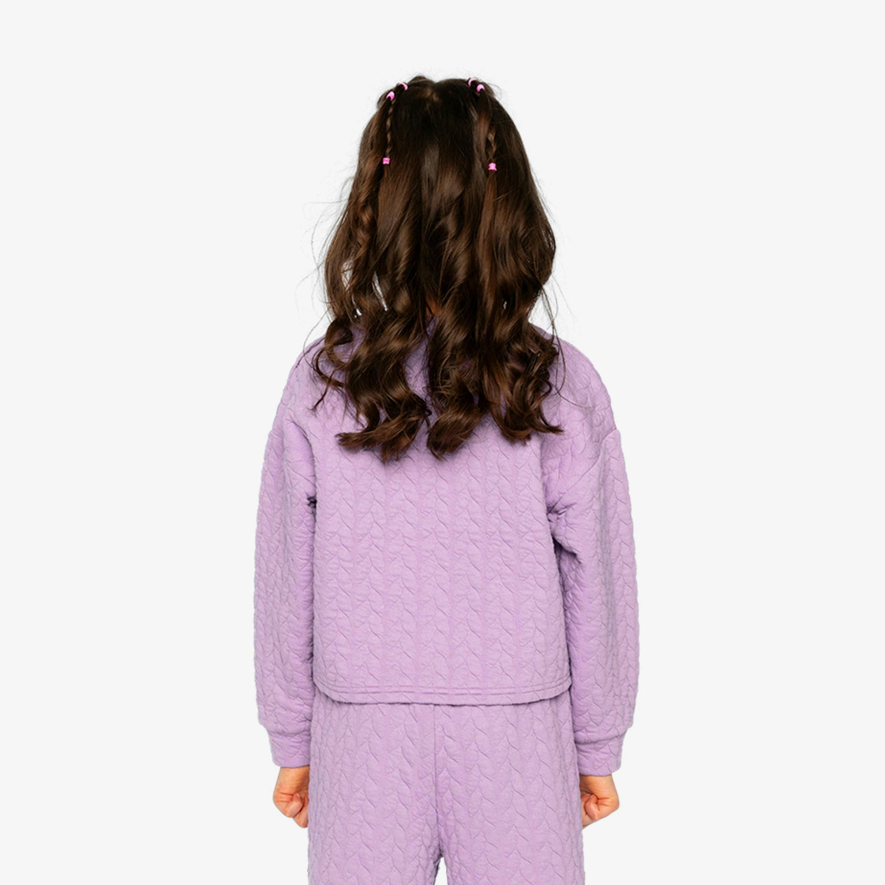 Jacquard Sweatshirt Purple , view 4 of 6