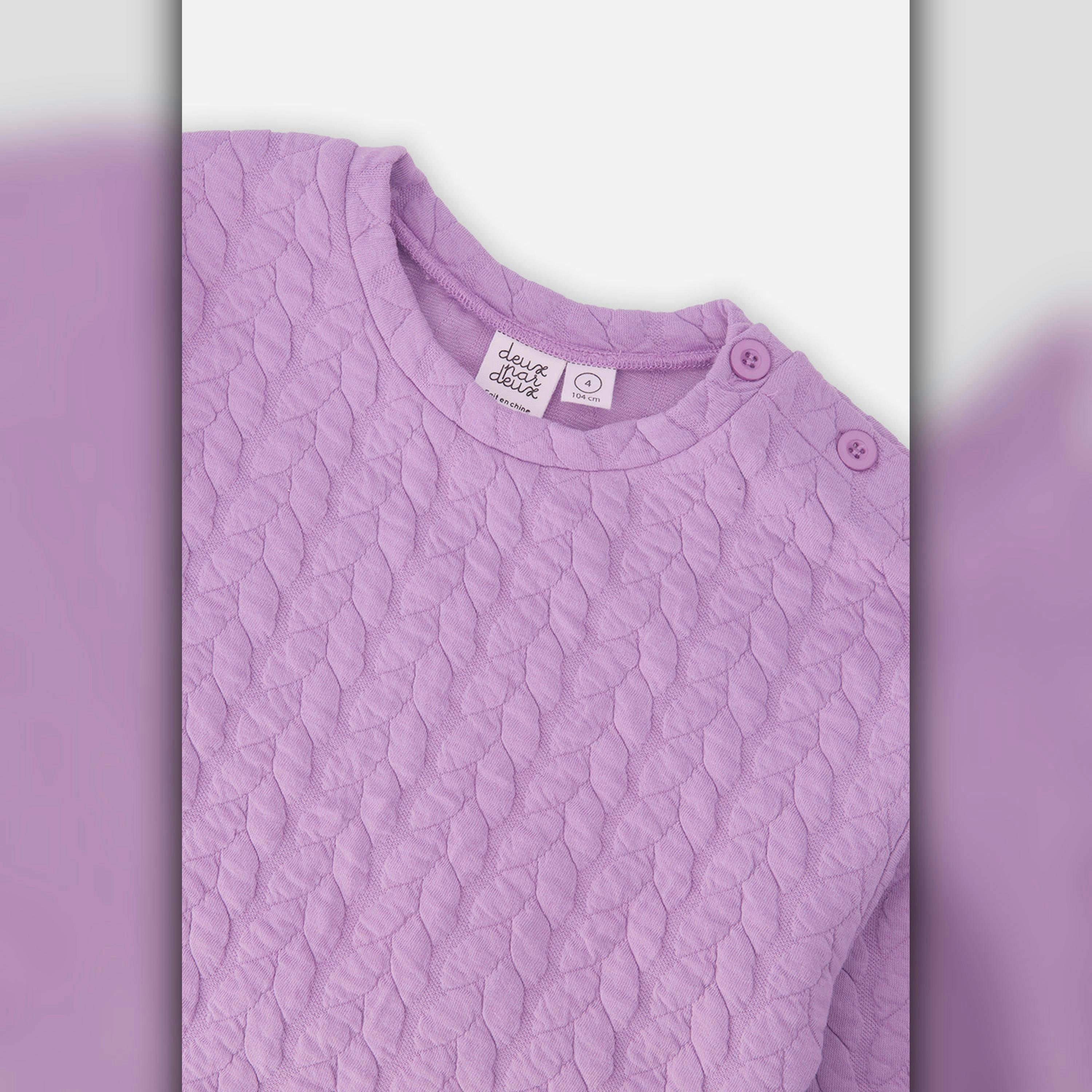 Jacquard Sweatshirt Purple , view 6 of 6