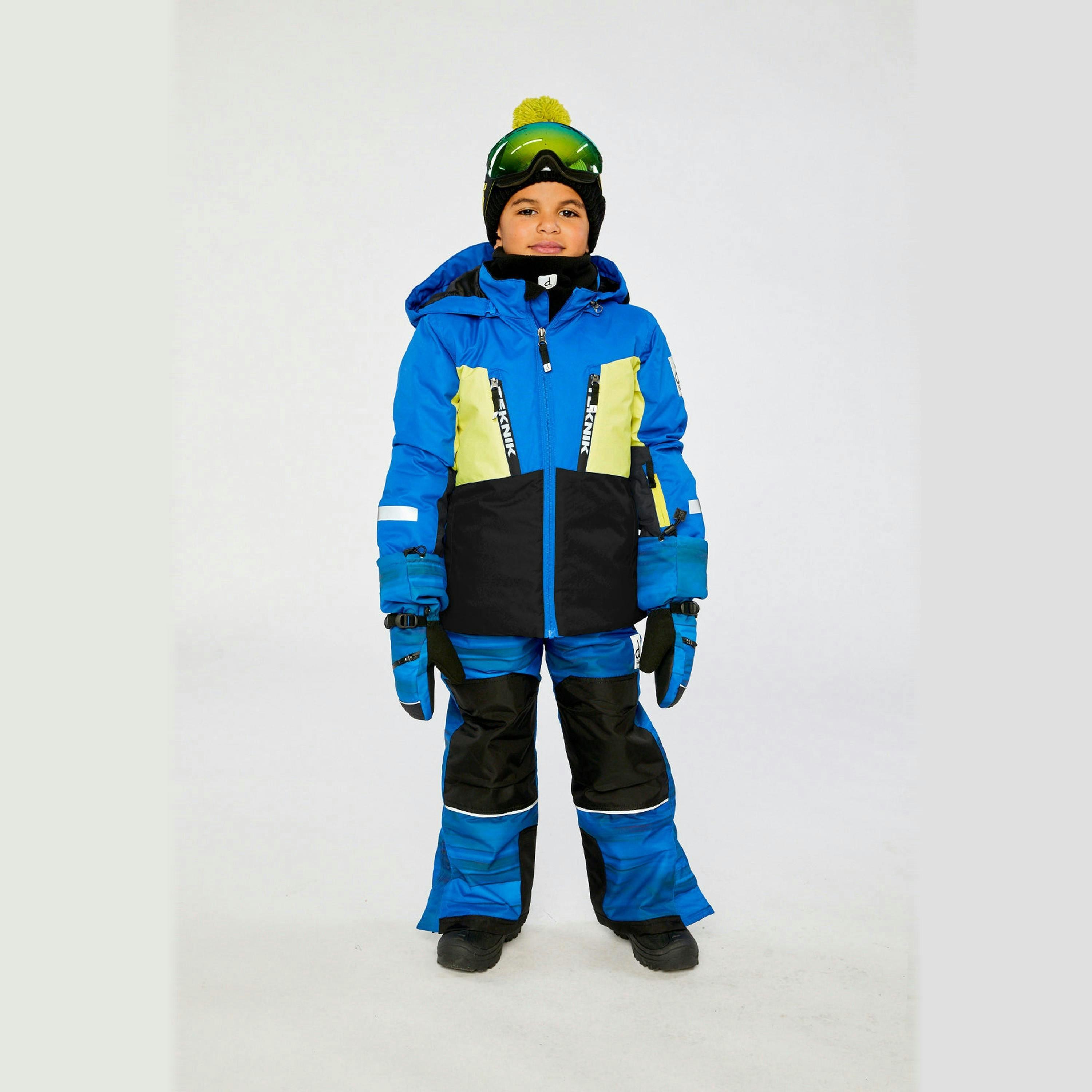 Two Piece Teknik Snowsuit Royal Blue And Yellow , view 2 of 6