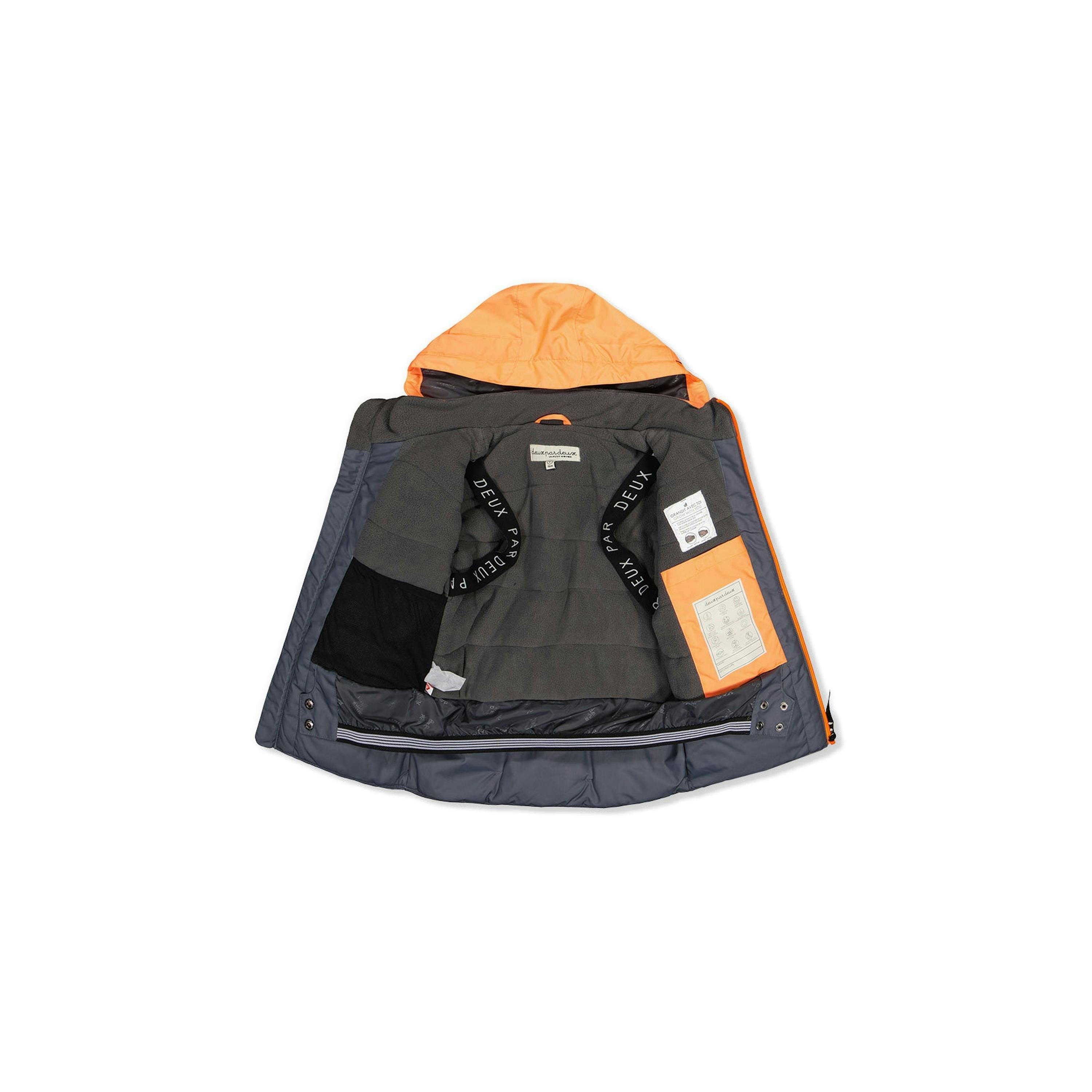 Two Piece Teknik Snowsuit Bright Orange Grey And Taupe , view 6 of 6