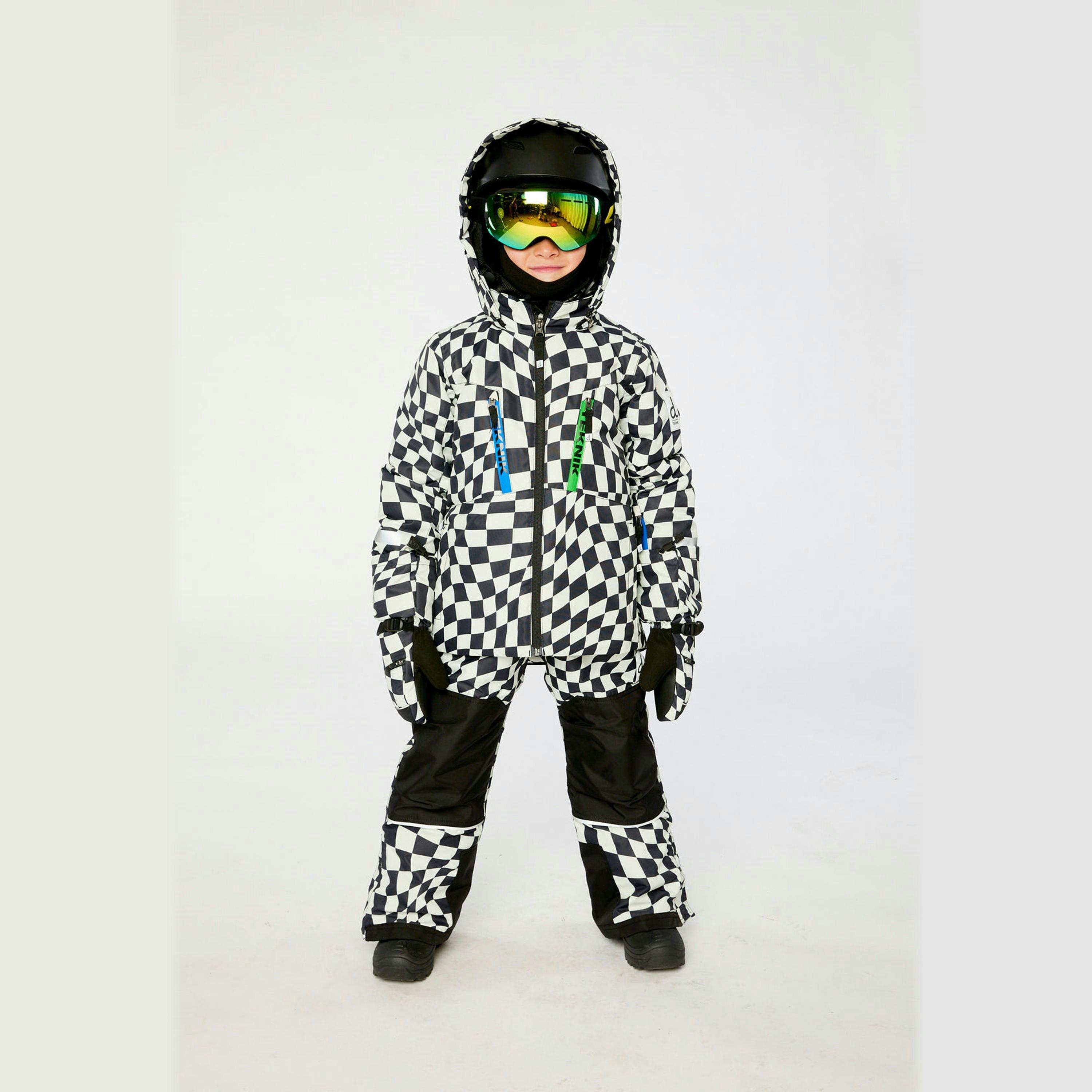 Two Piece Teknik Snowsuit White Checkered Print , view 2 of 6