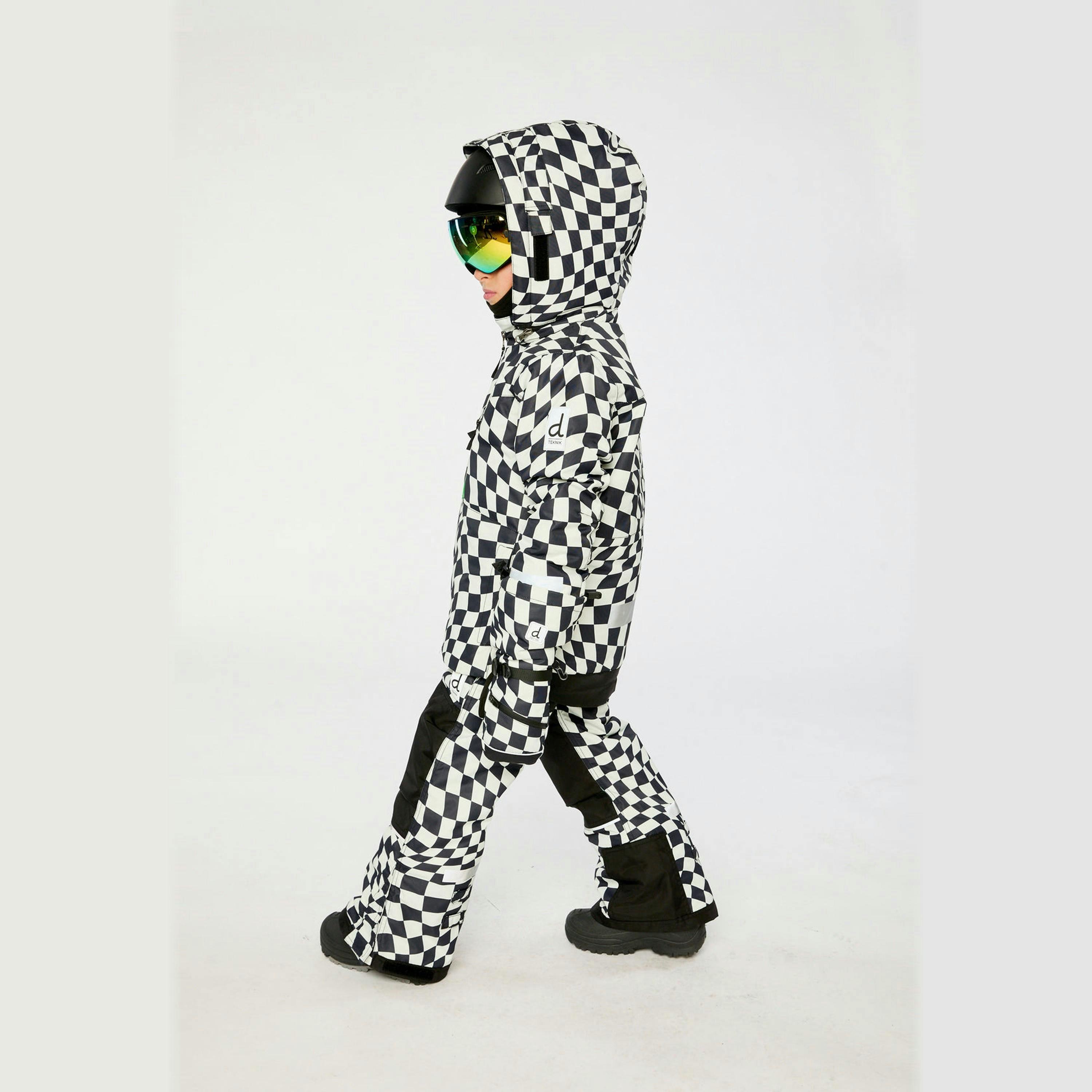 Two Piece Teknik Snowsuit White Checkered Print , view 3 of 6