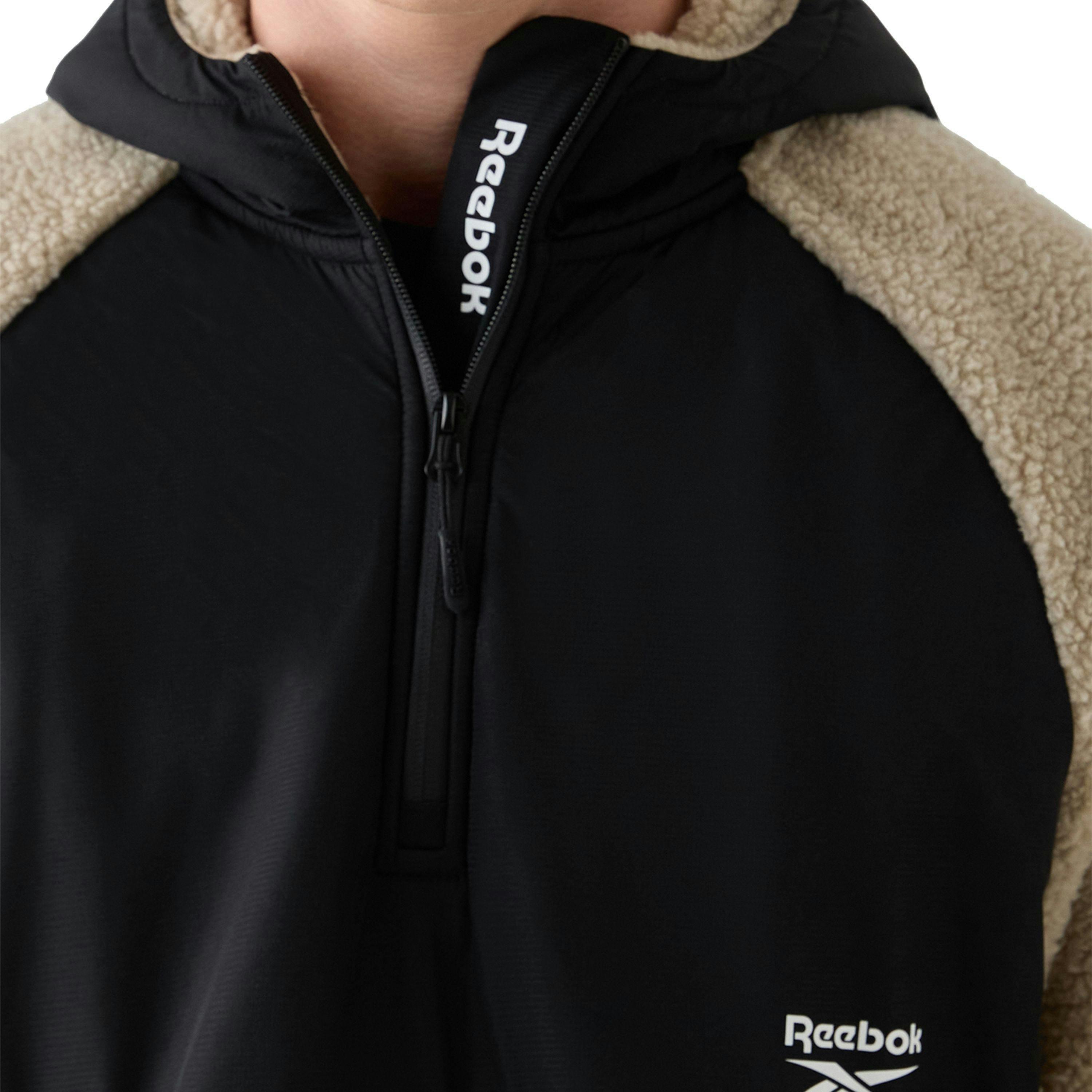Osgood Hooded Sherpa Fleece - Beige/Black , view 3 of 5