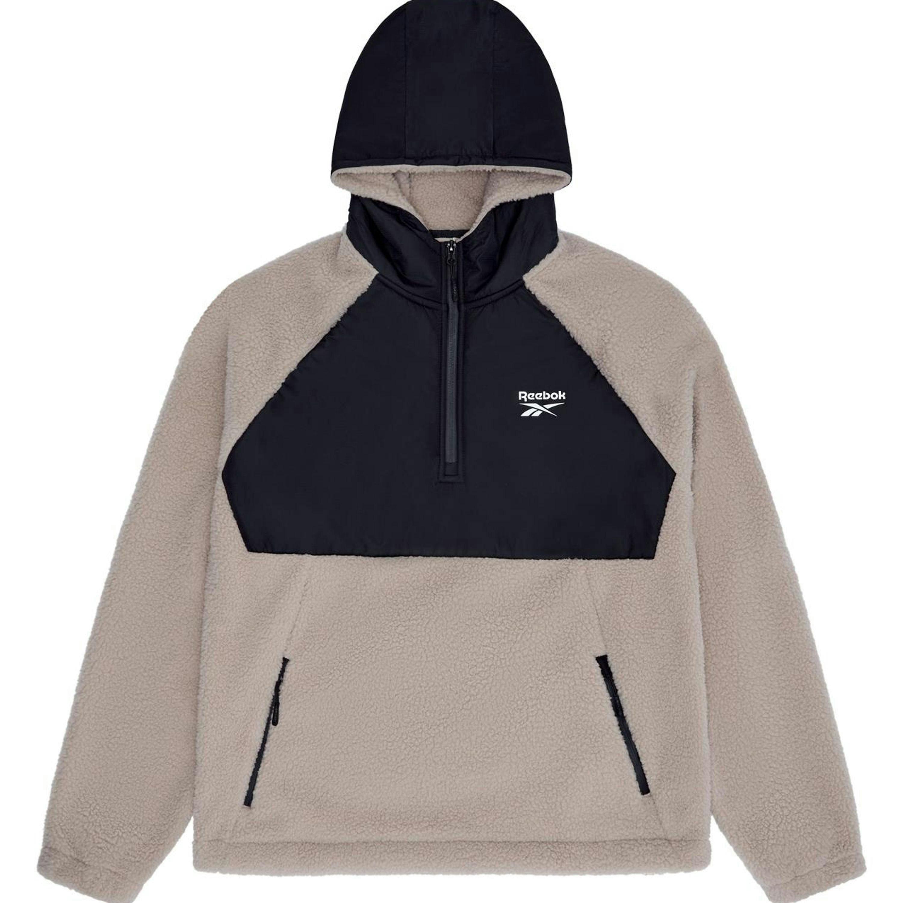 Osgood Hooded Sherpa Fleece - Beige/Black , view 5 of 5