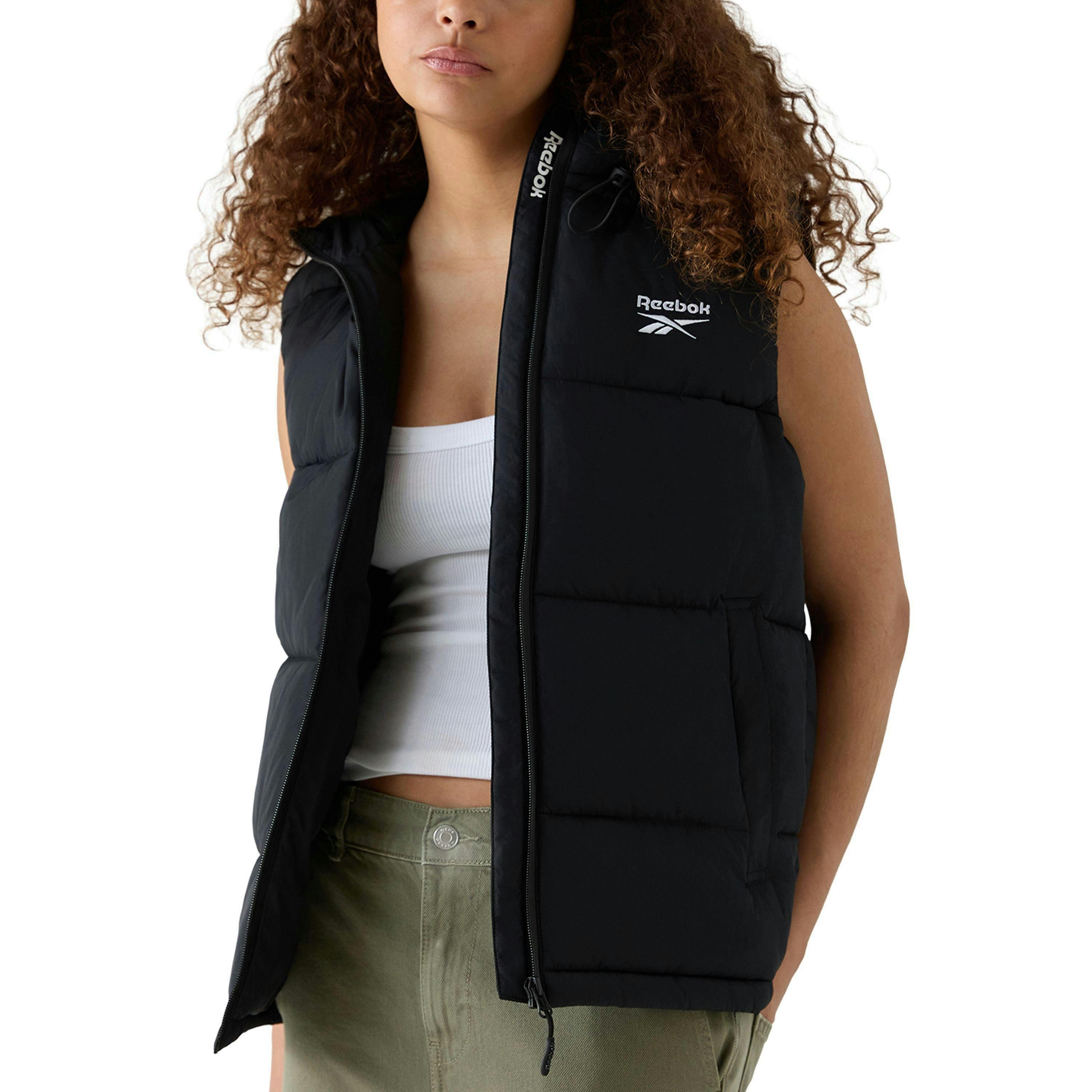 Rayna Hooded Puffer Gilet - Black , view 1 of 5