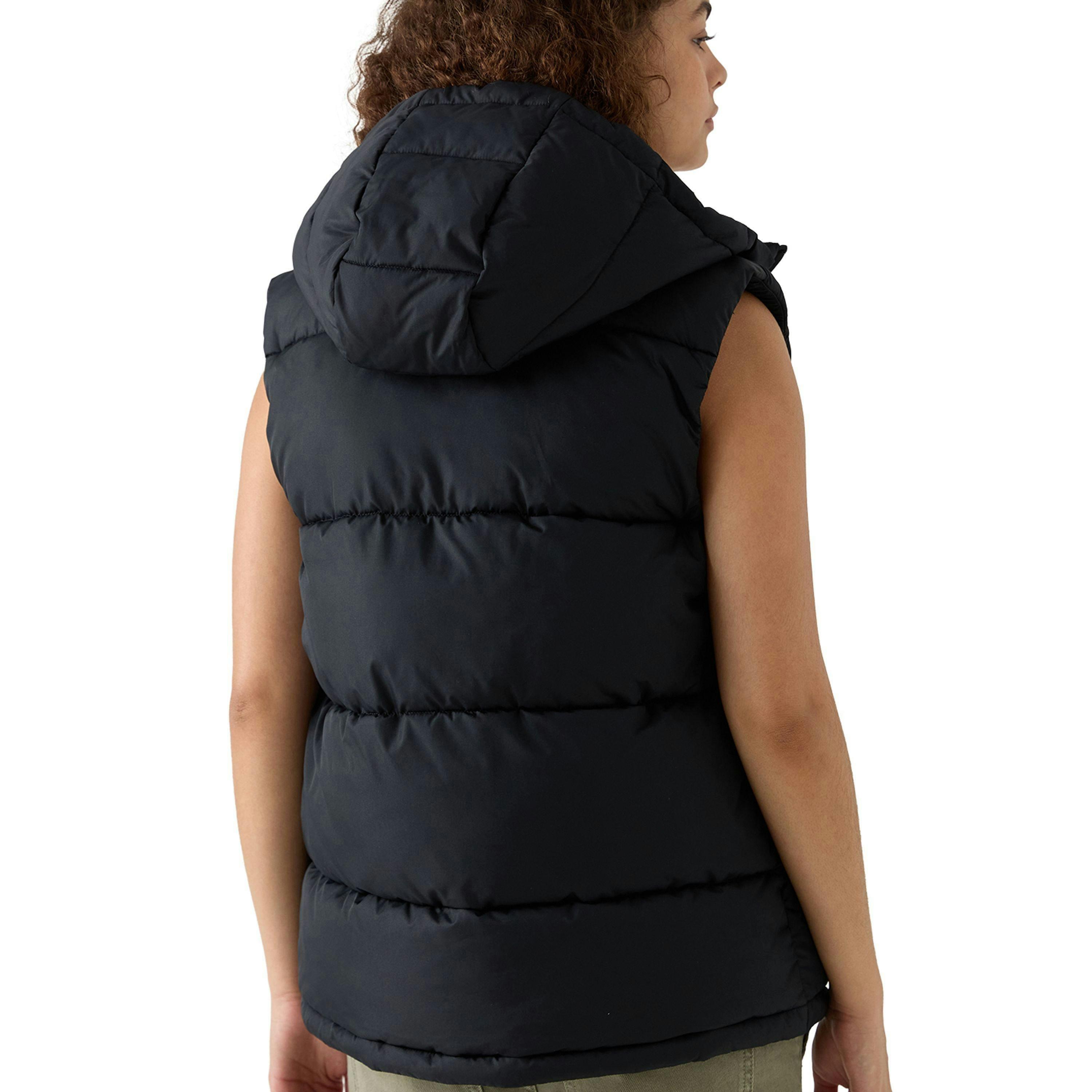 Rayna Hooded Puffer Gilet - Black , view 2 of 5