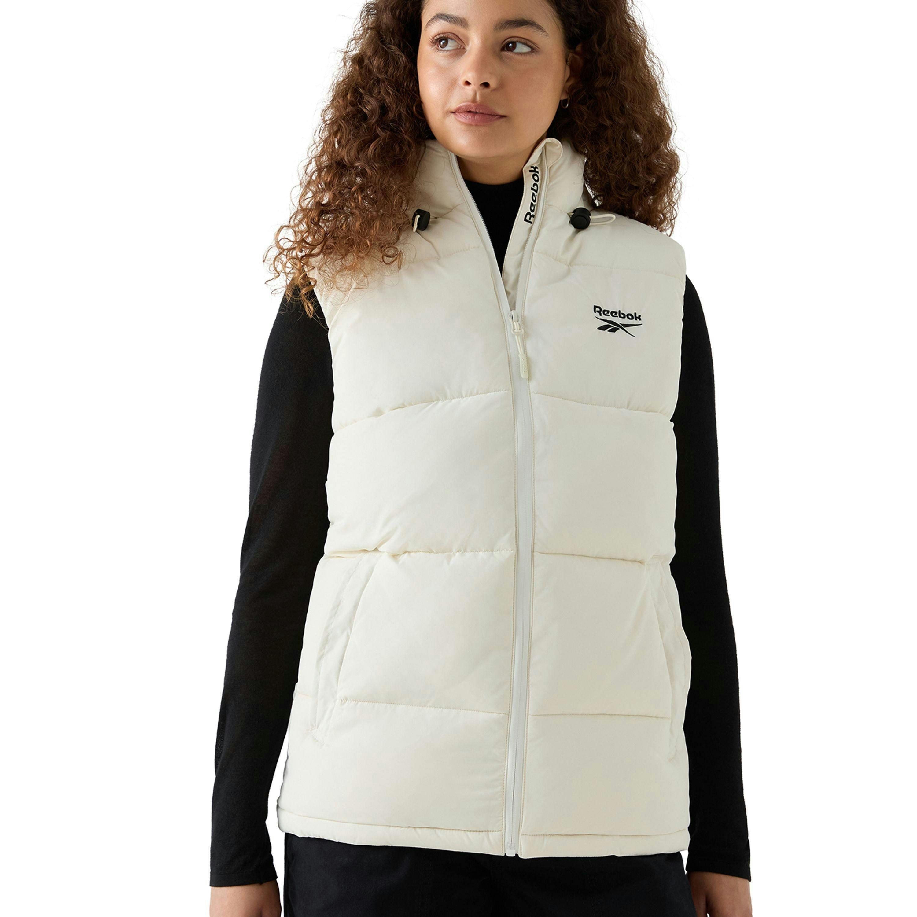 Rayna Hooded Puffer Gilet - Chalk , view 1 of 5