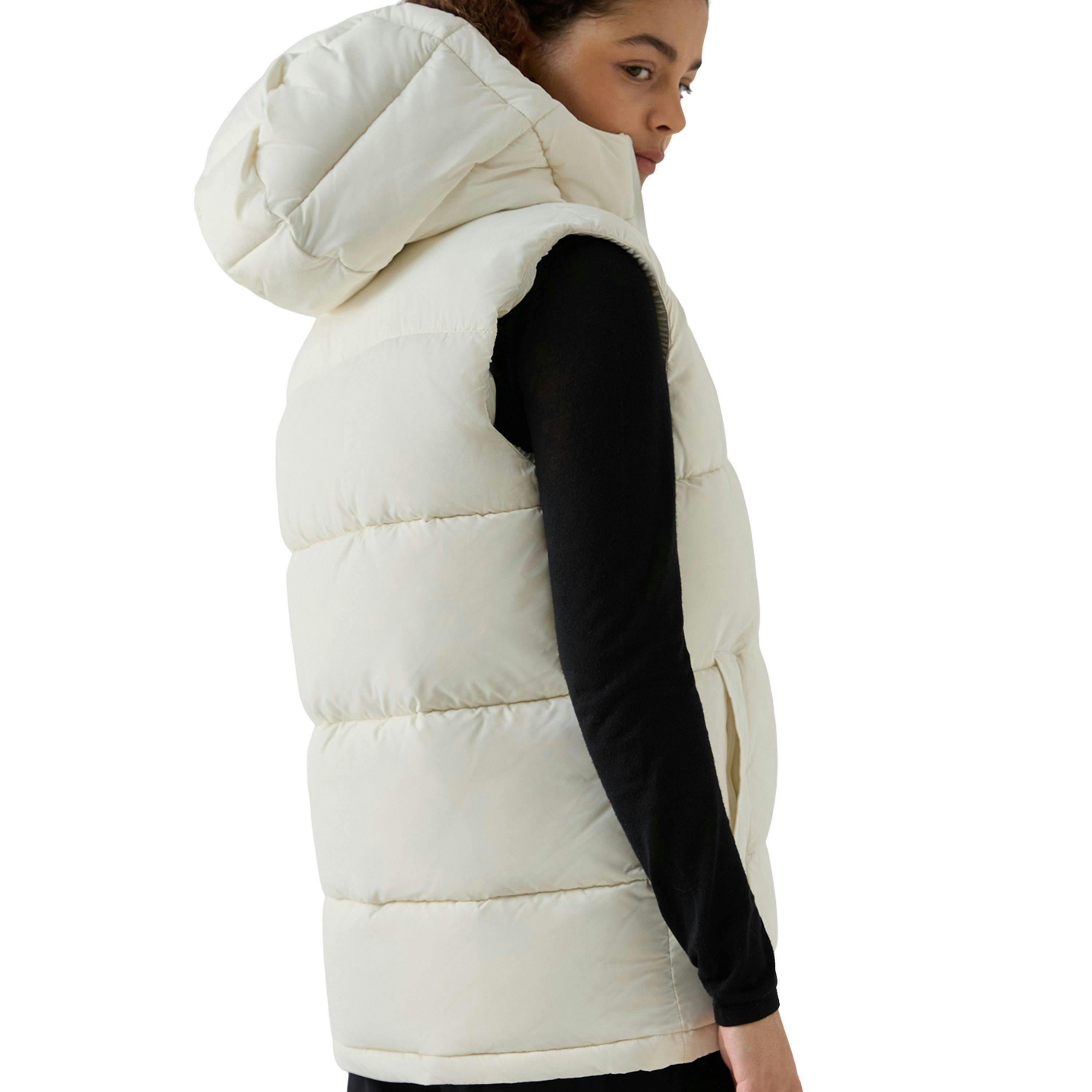 Rayna Hooded Puffer Gilet - Chalk , view 2 of 5